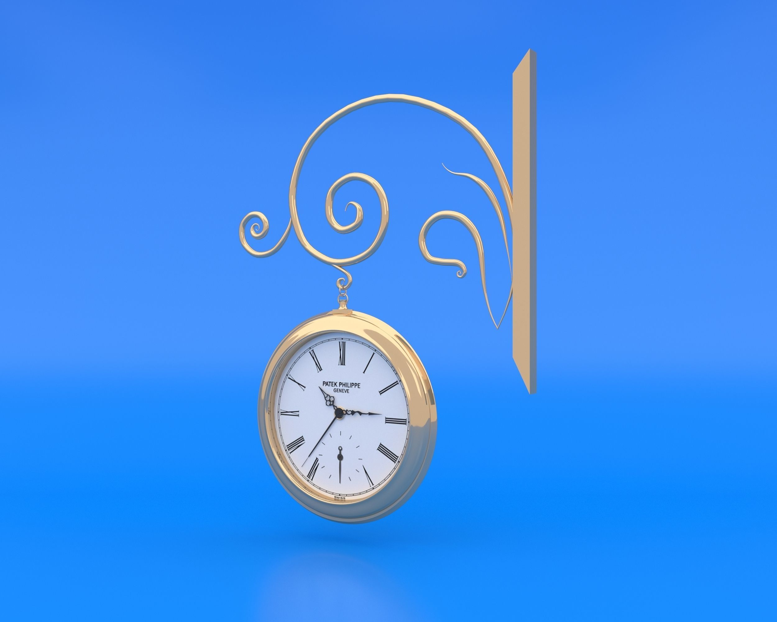Street Clock 3D model_4