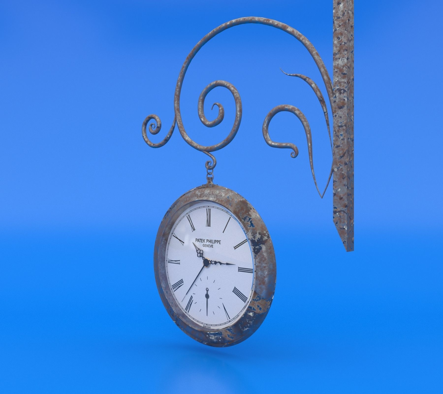 Street Clock 3D model_1