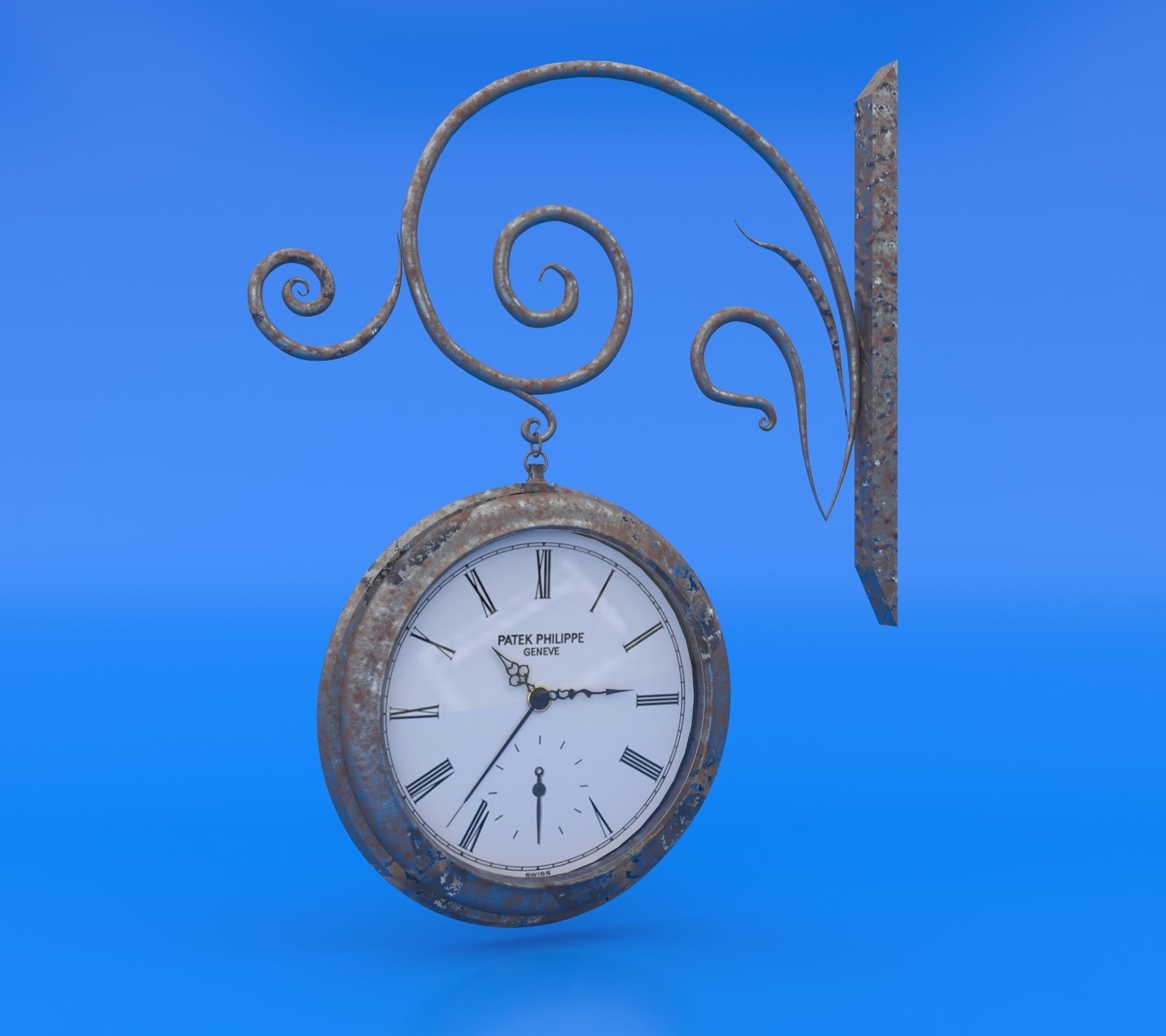 Street Clock 3D model_2