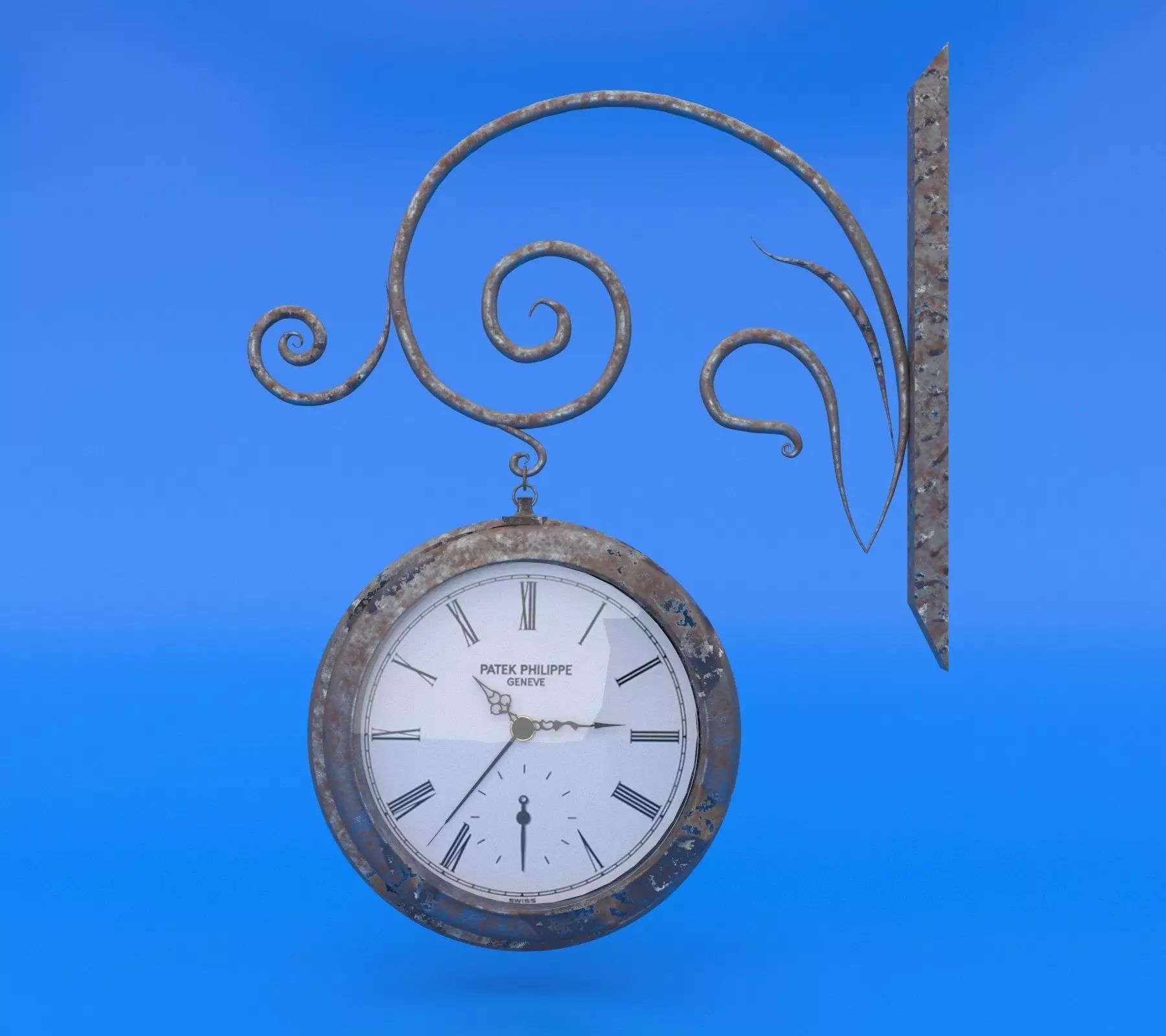 Street Clock 3D model_0