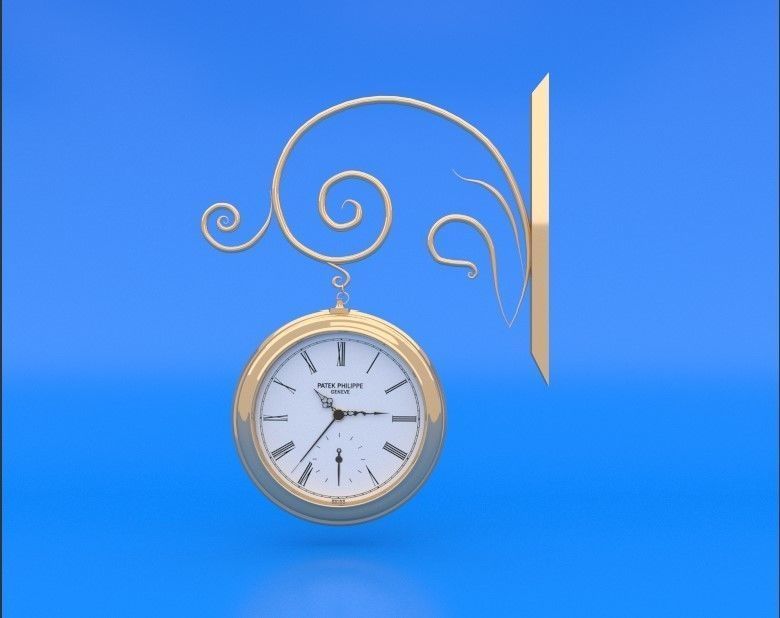 Street Clock 3D model_3