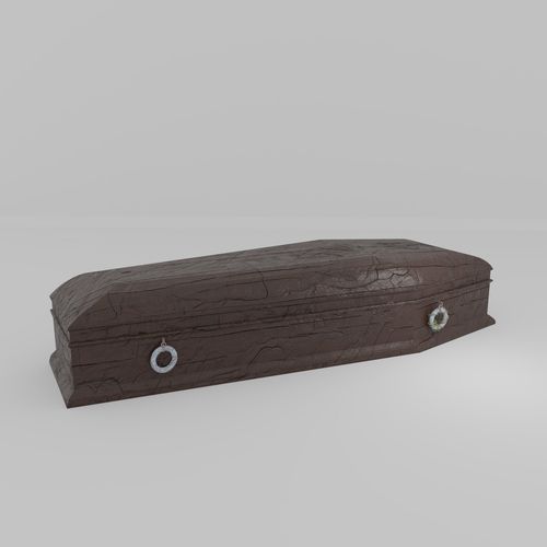 Cracked Brown Coffin 3D model