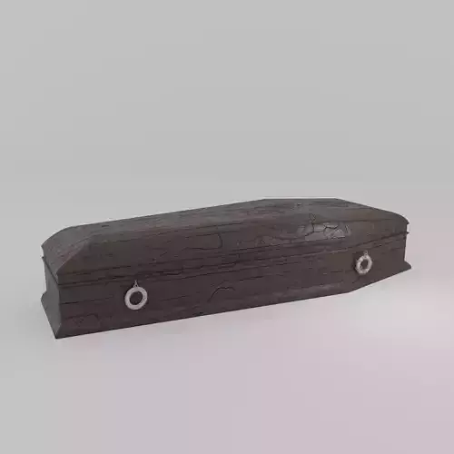 Cracked Brown Coffin 3D model