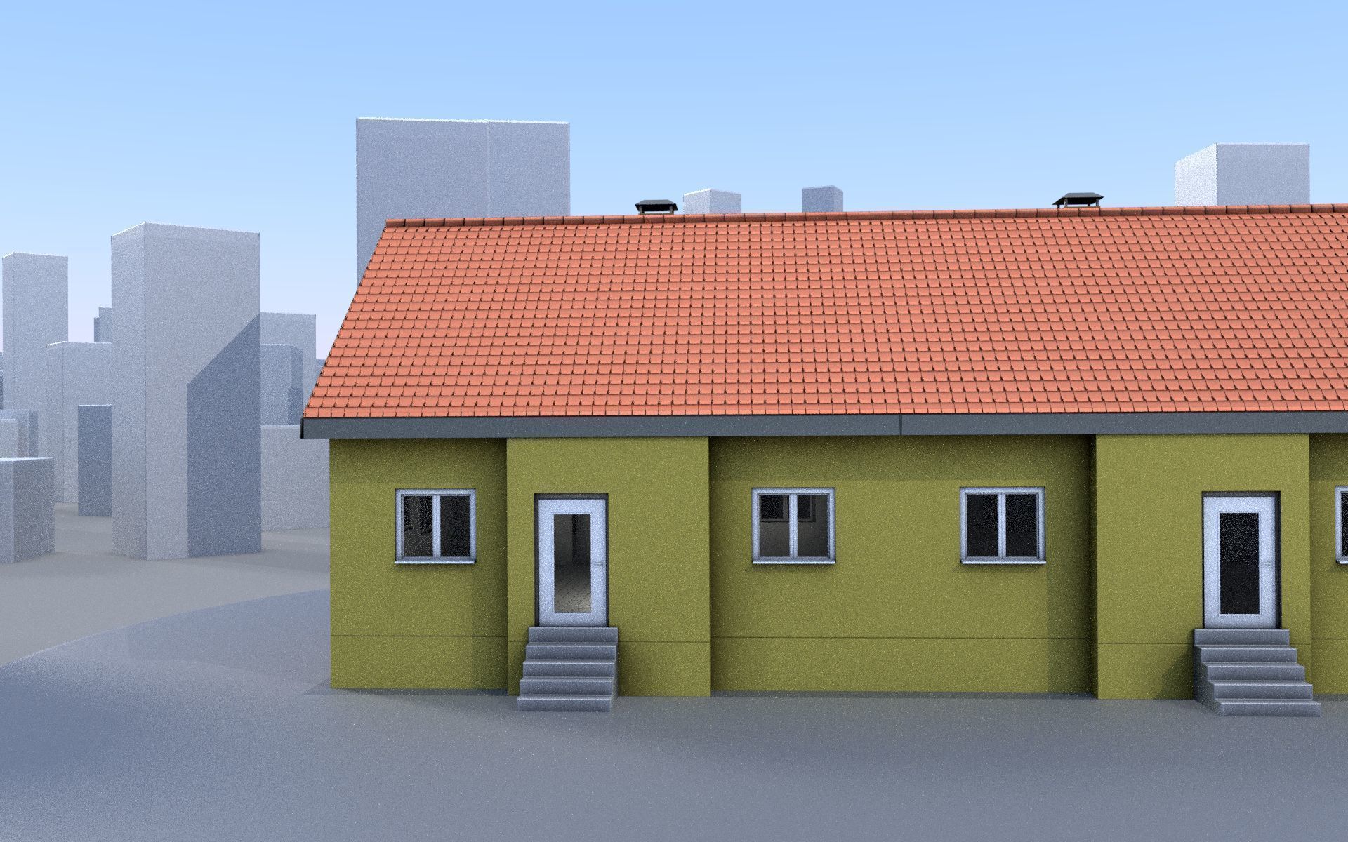 City Double Houses 3D Model Collection_134