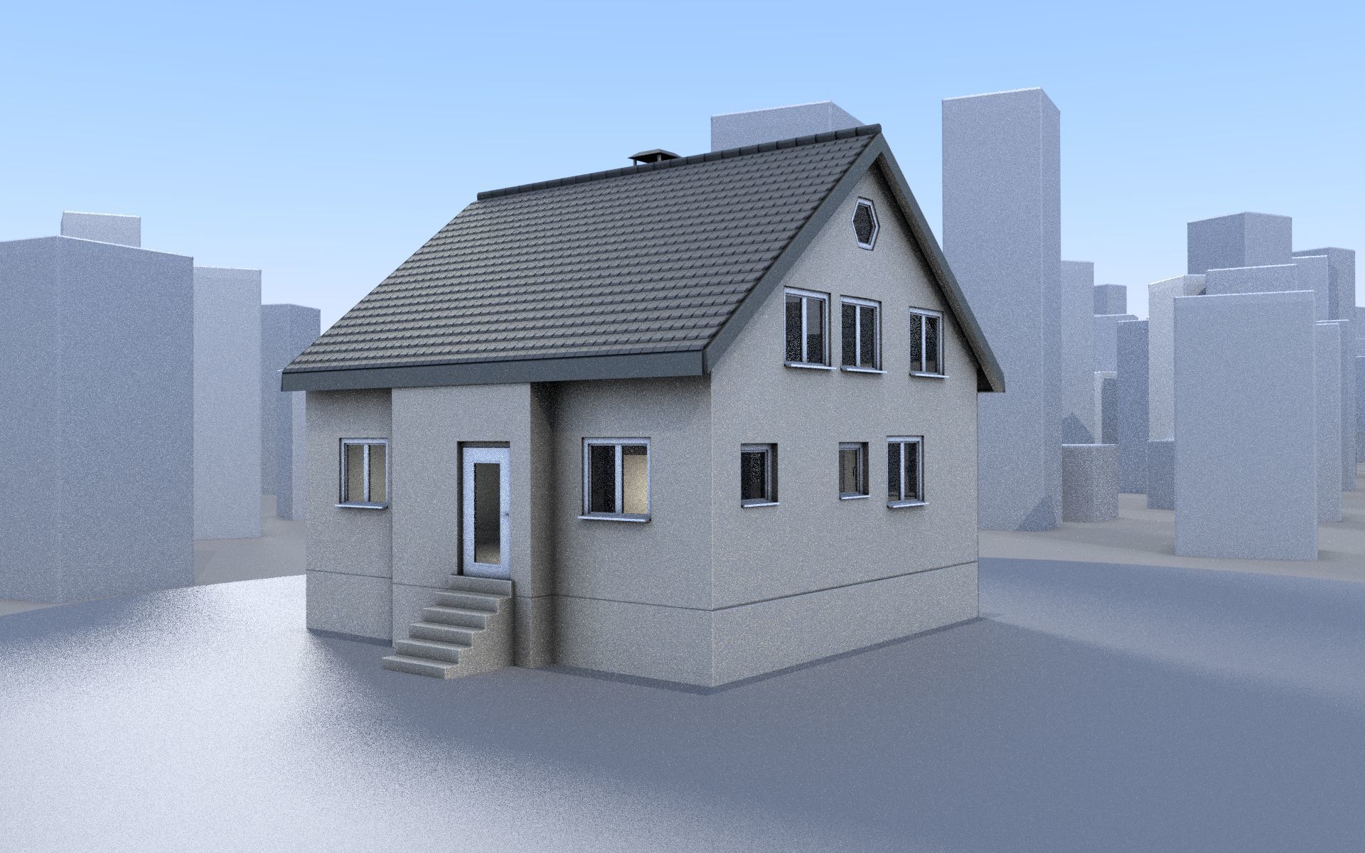 City Double Houses 3D Model Collection_490