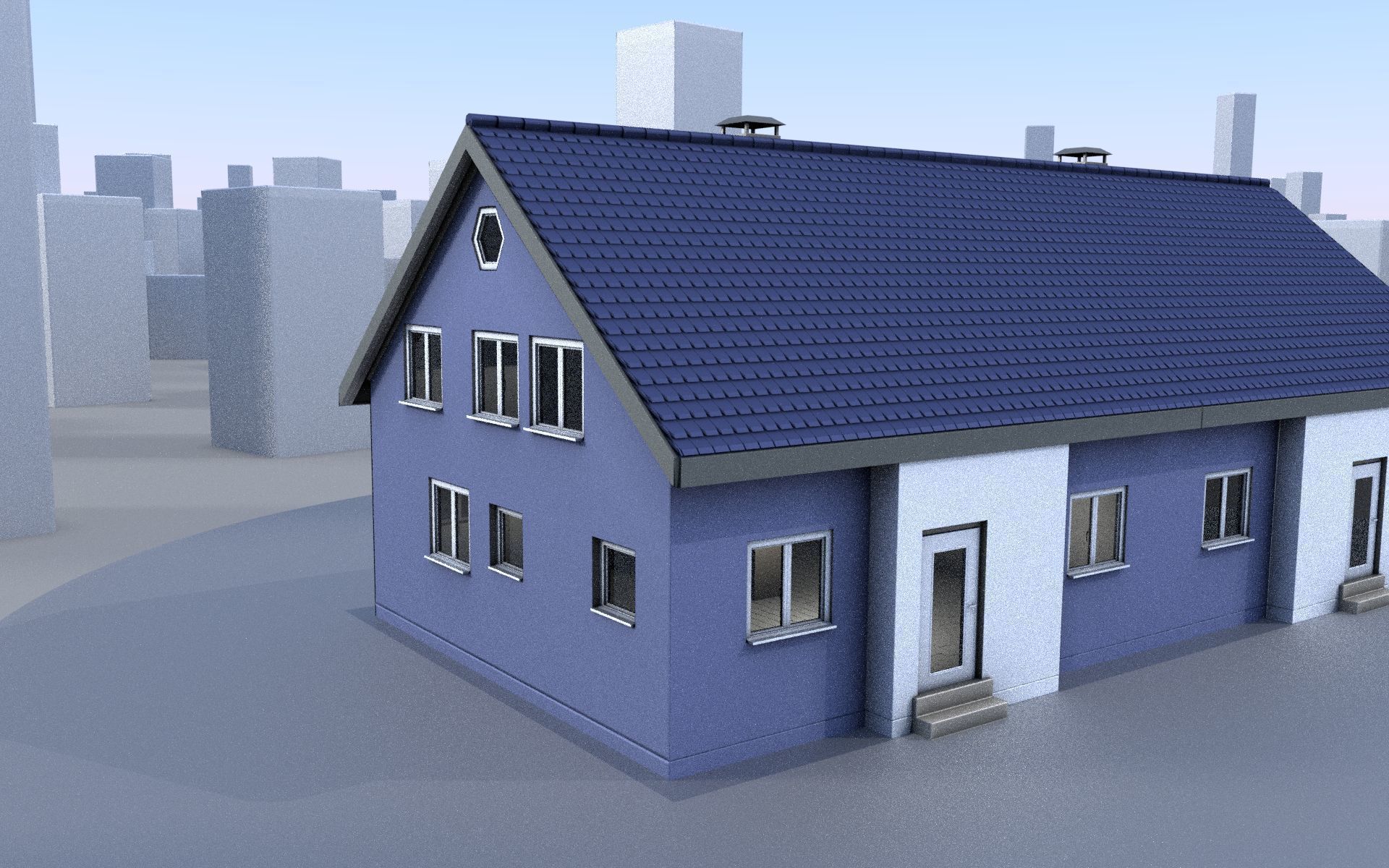 City Double Houses 3D Model Collection_641