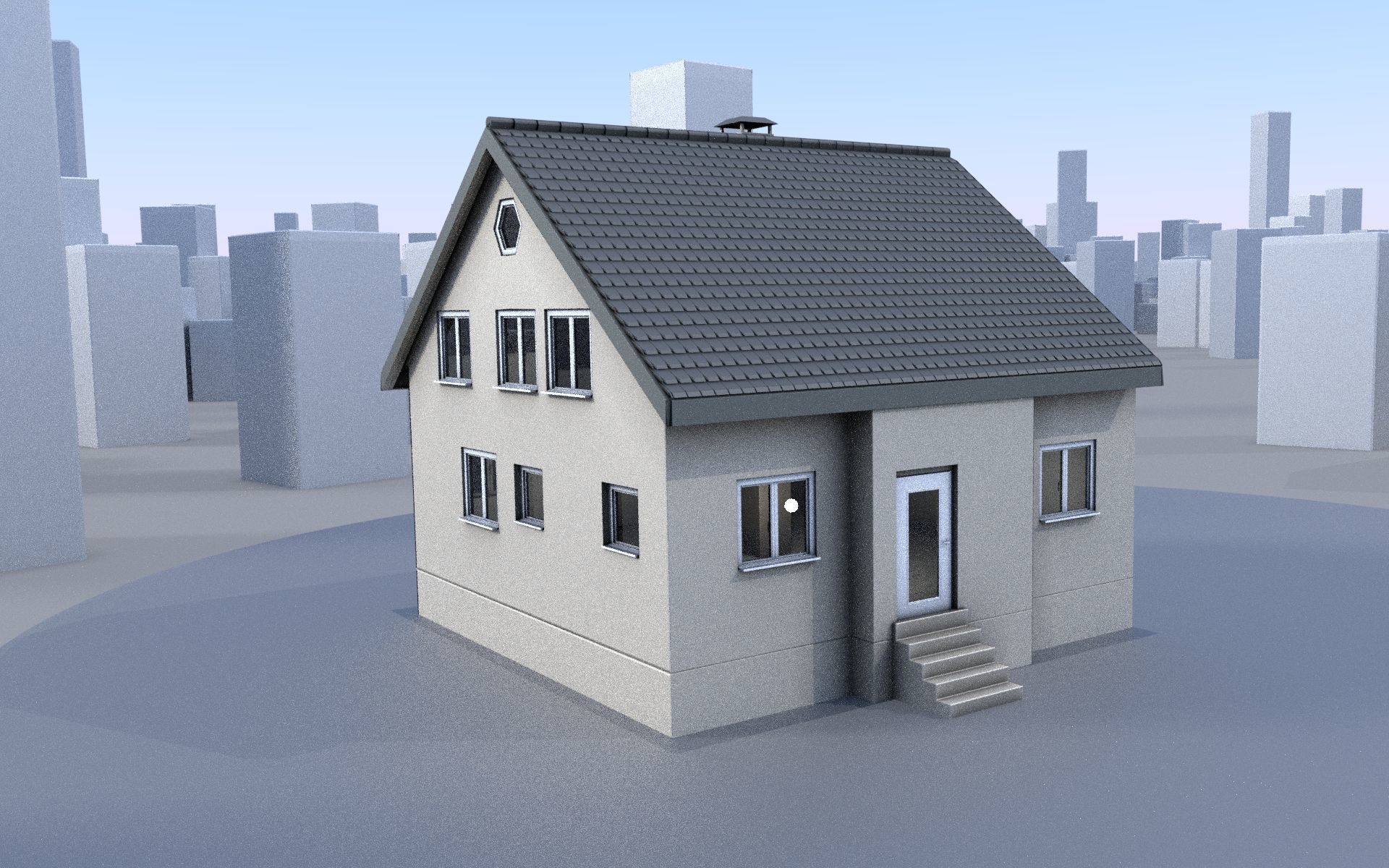City Double Houses 3D Model Collection_403