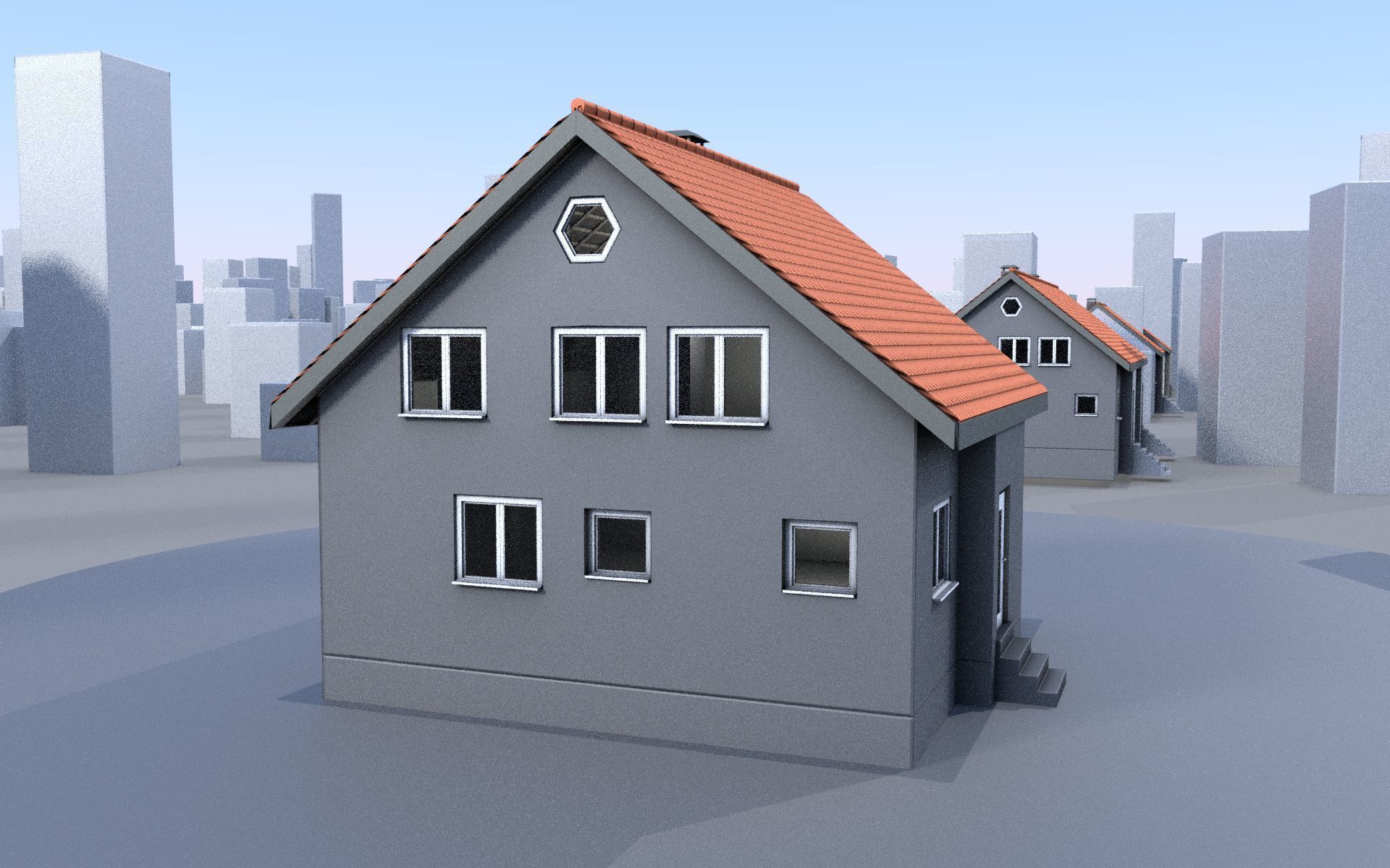 City Double Houses 3D Model Collection_10