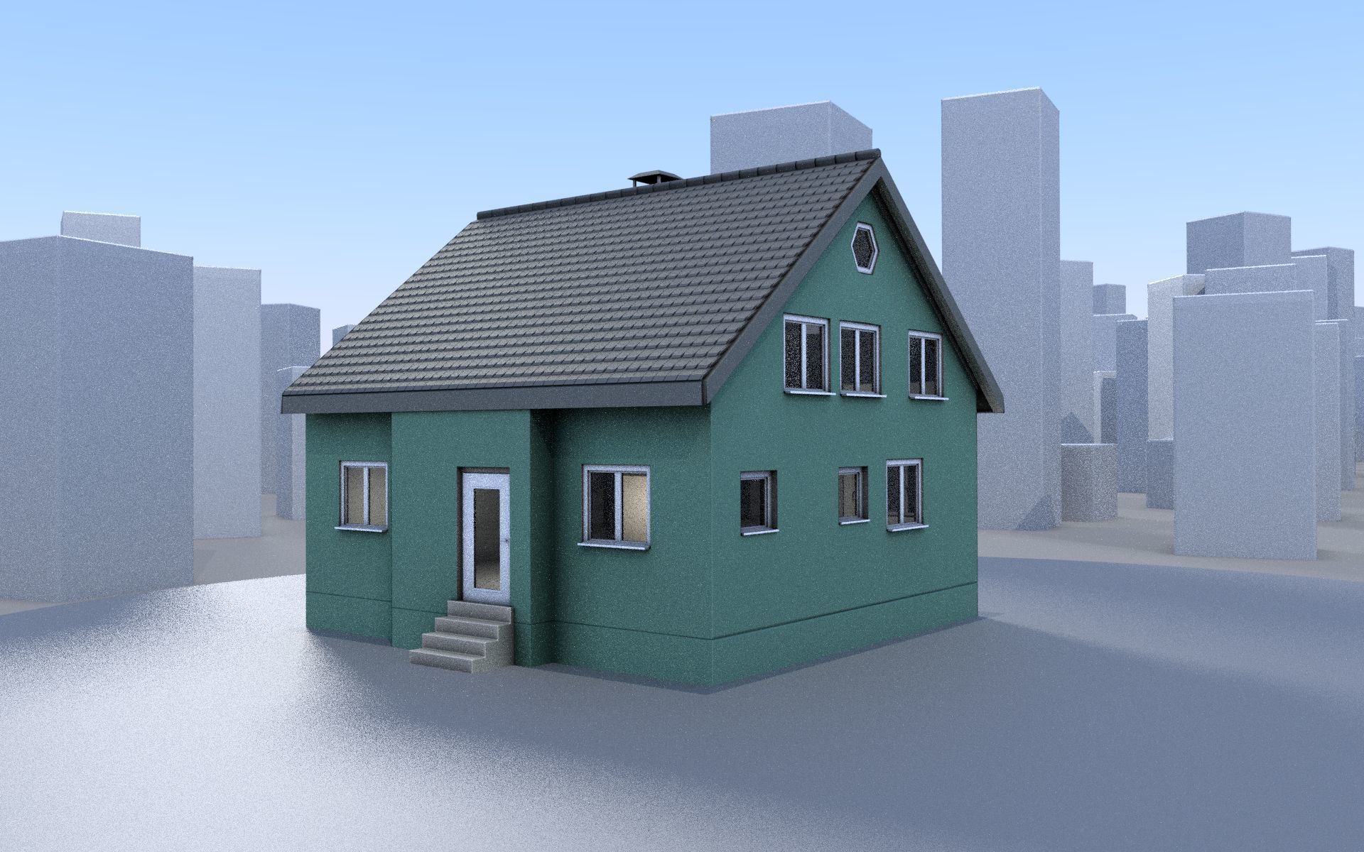 City Double Houses 3D Model Collection_595