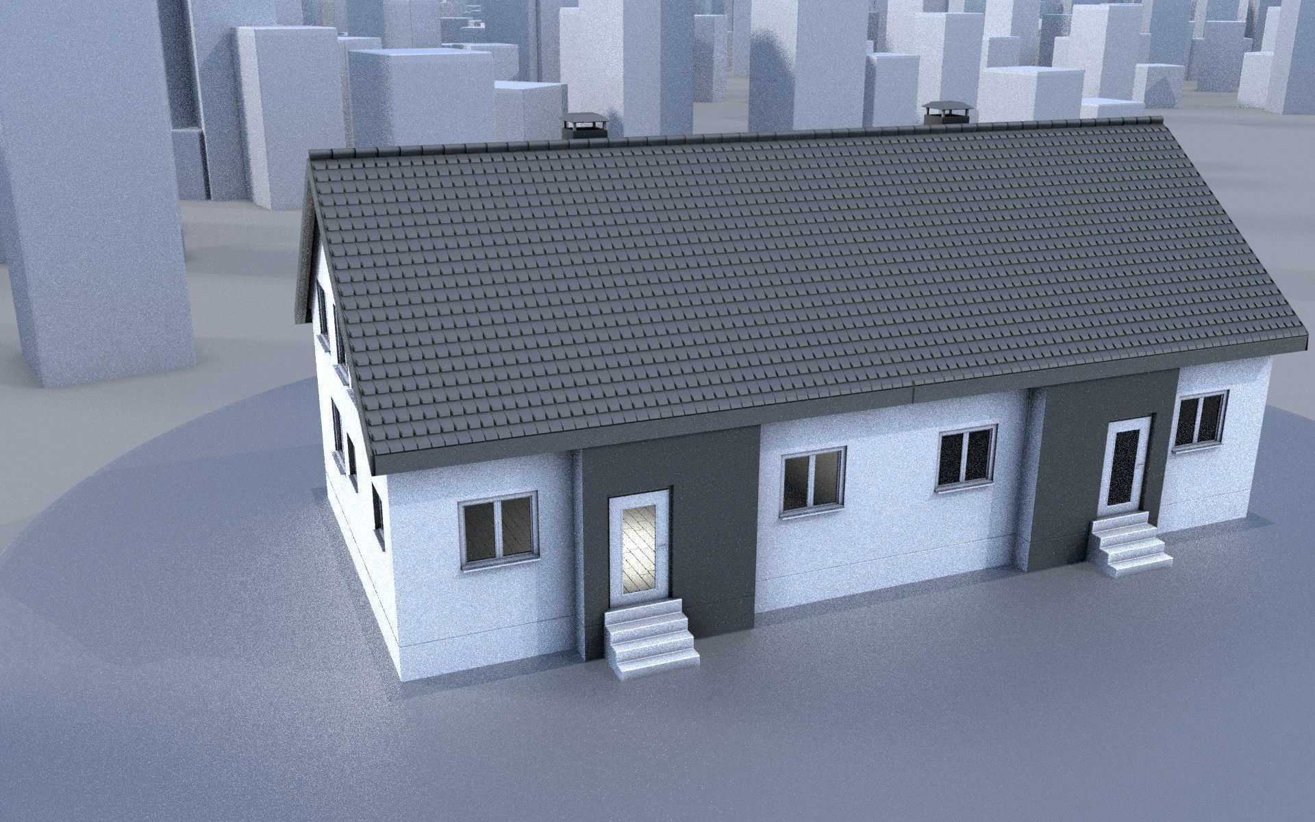 City Double Houses 3D Model Collection_344