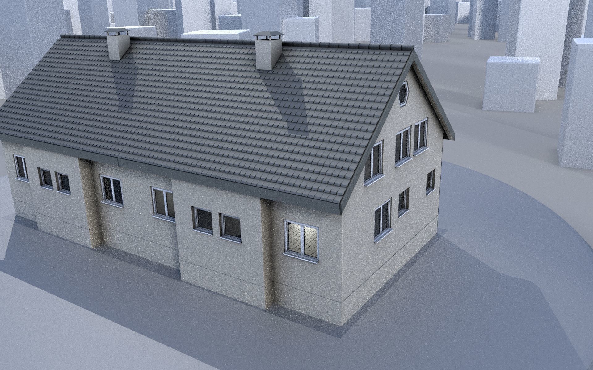 City Double Houses 3D Model Collection_464