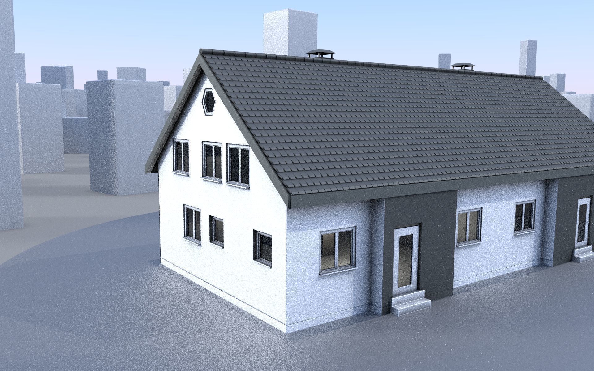 City Double Houses 3D Model Collection_337