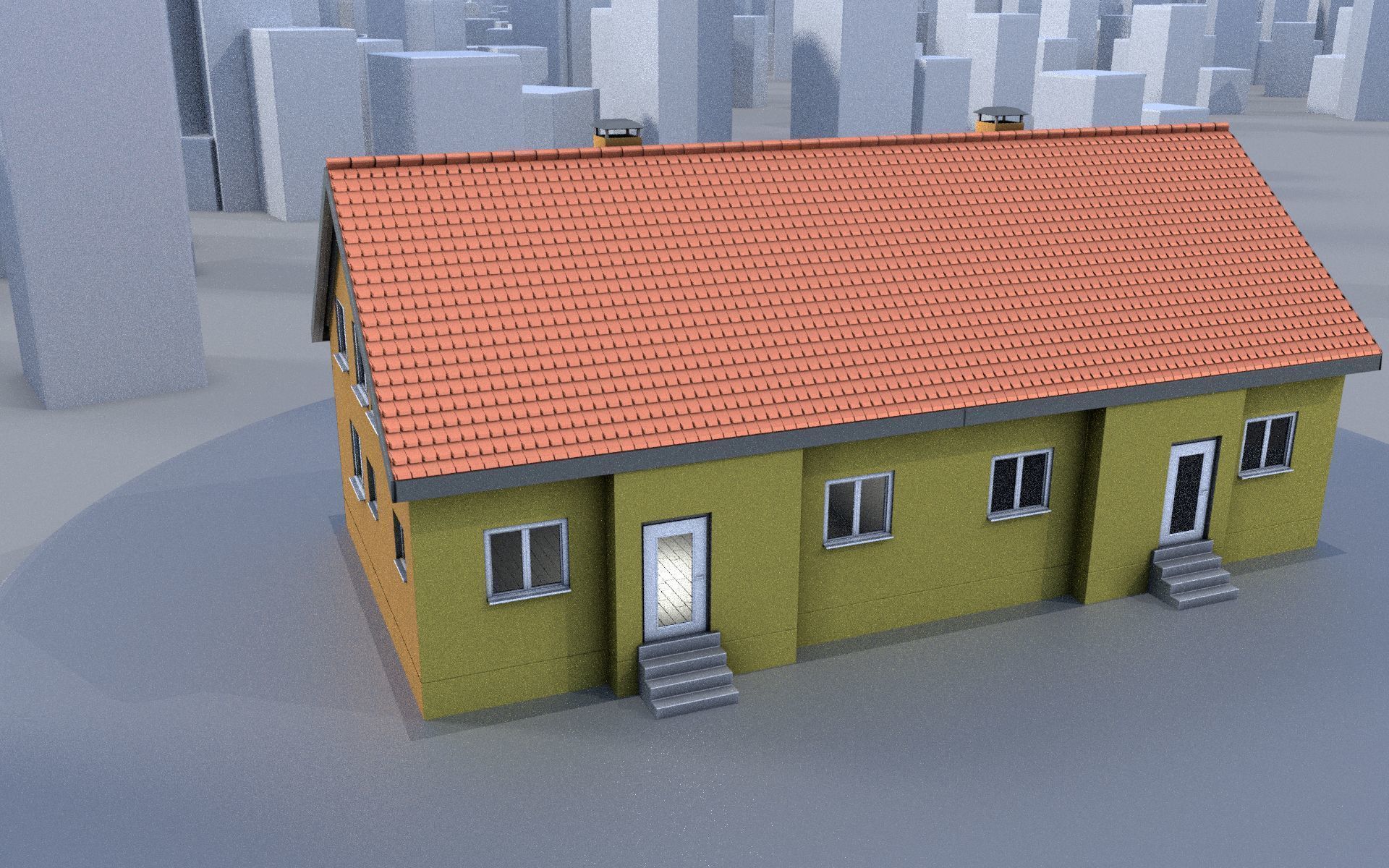 City Double Houses 3D Model Collection_136