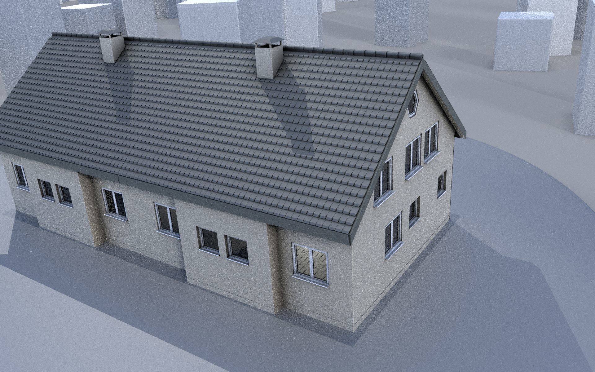 City Double Houses 3D Model Collection_443