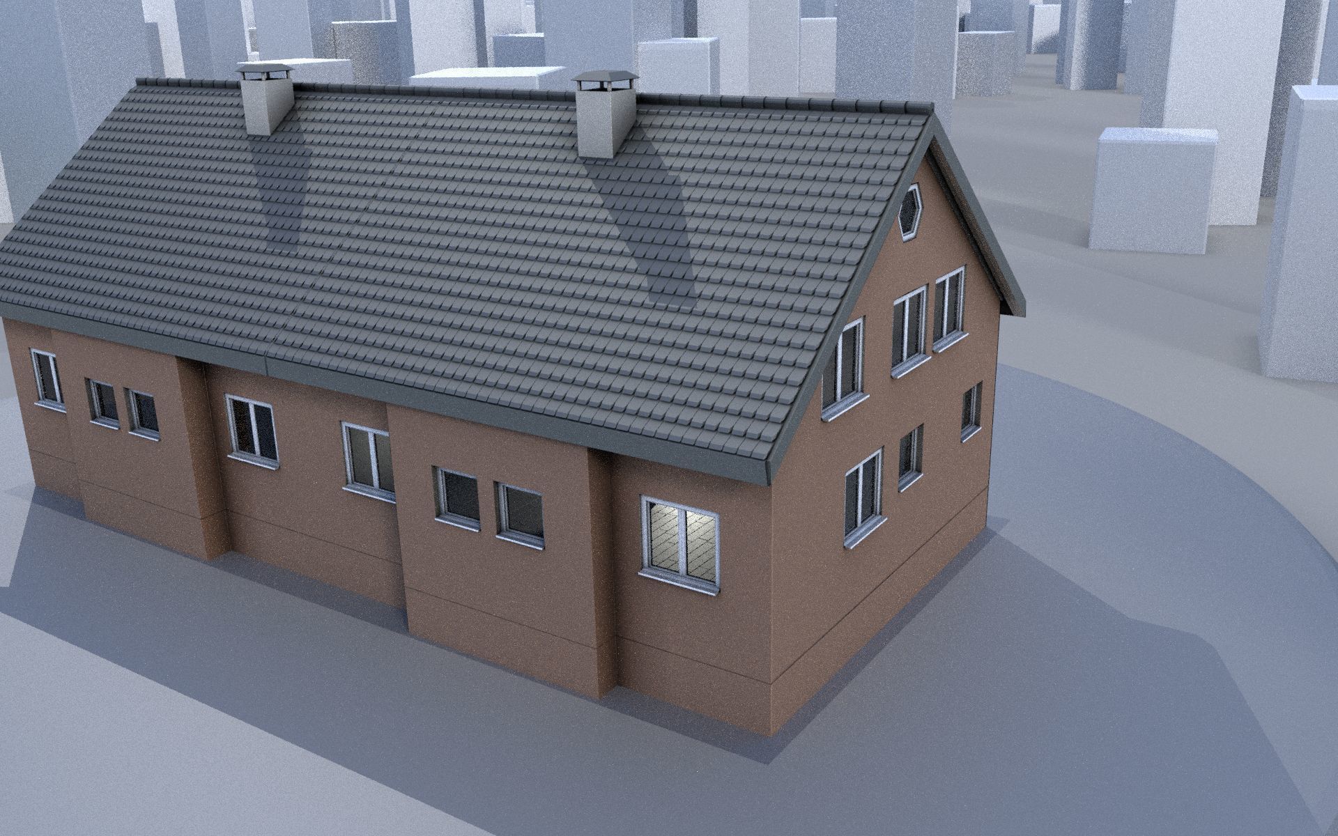 City Double Houses 3D Model Collection_556