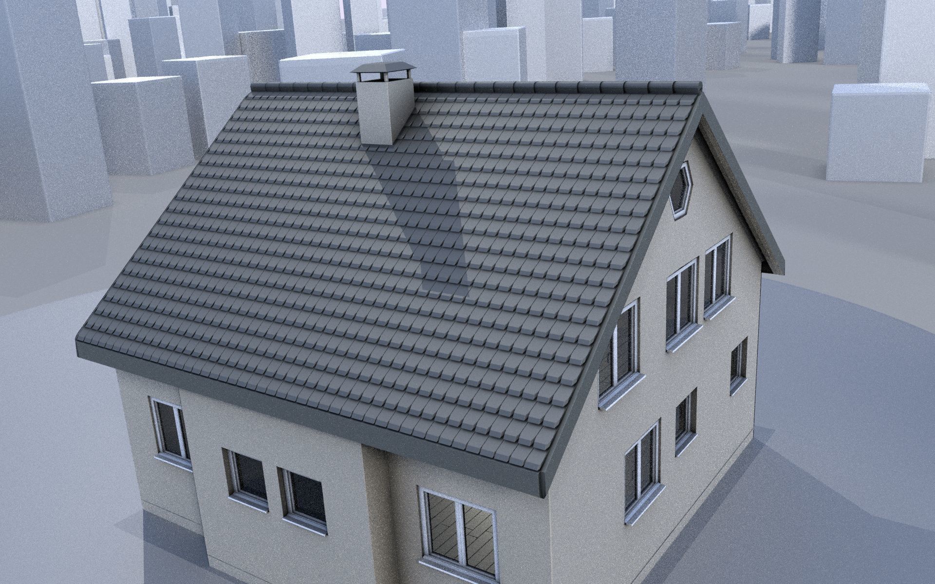 City Double Houses 3D Model Collection_435