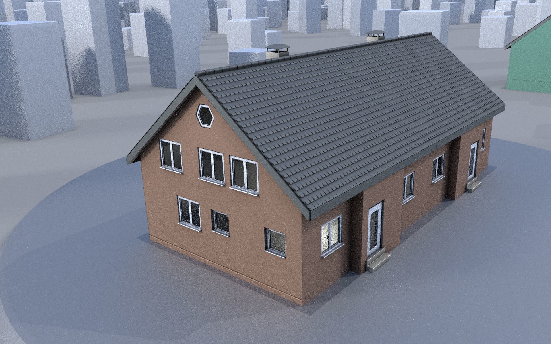 City Double Houses 3D Model Collection_574