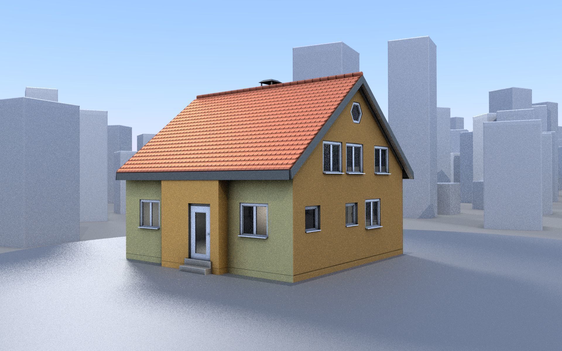 City Double Houses 3D Model Collection_179