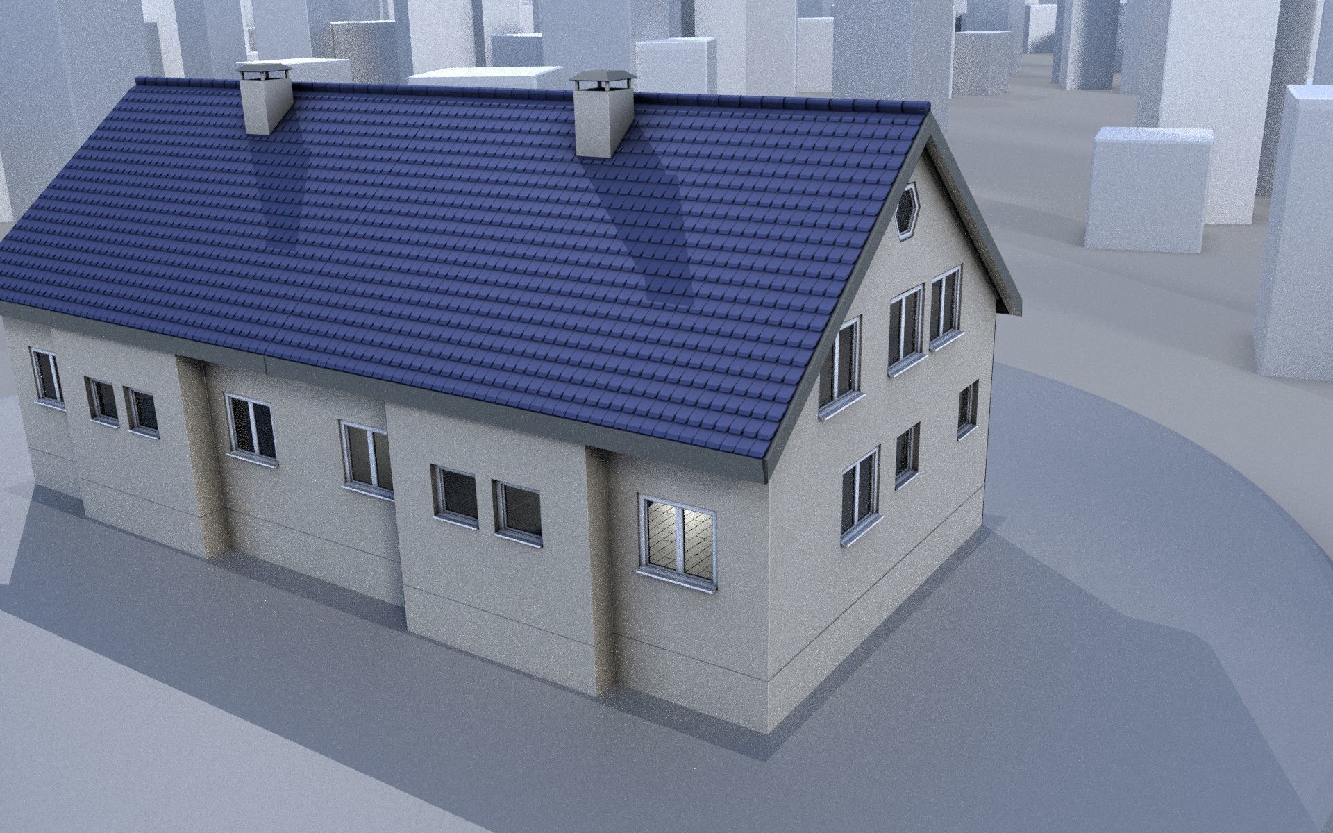 City Double Houses 3D Model Collection_613