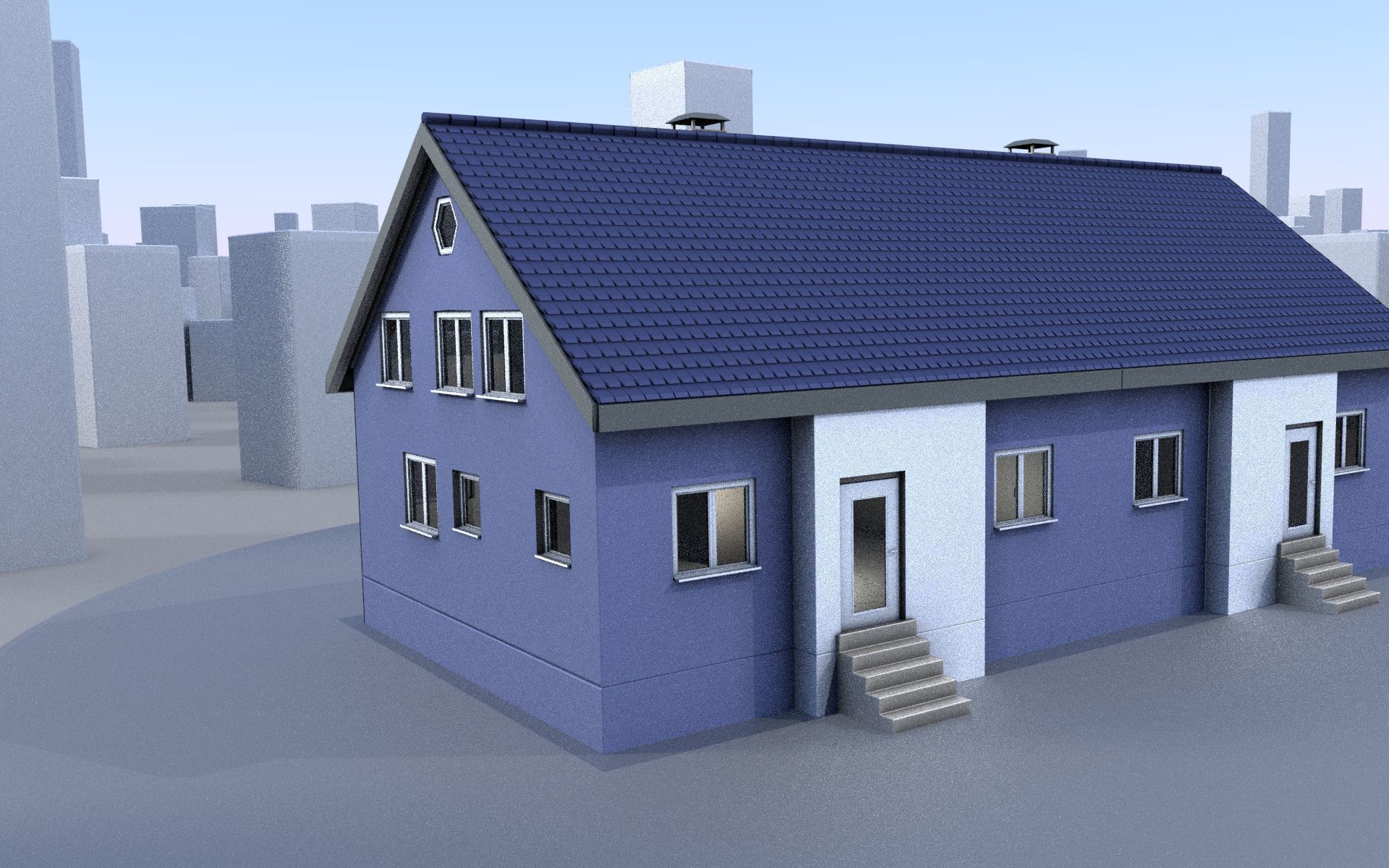 City Double Houses 3D Model Collection_624