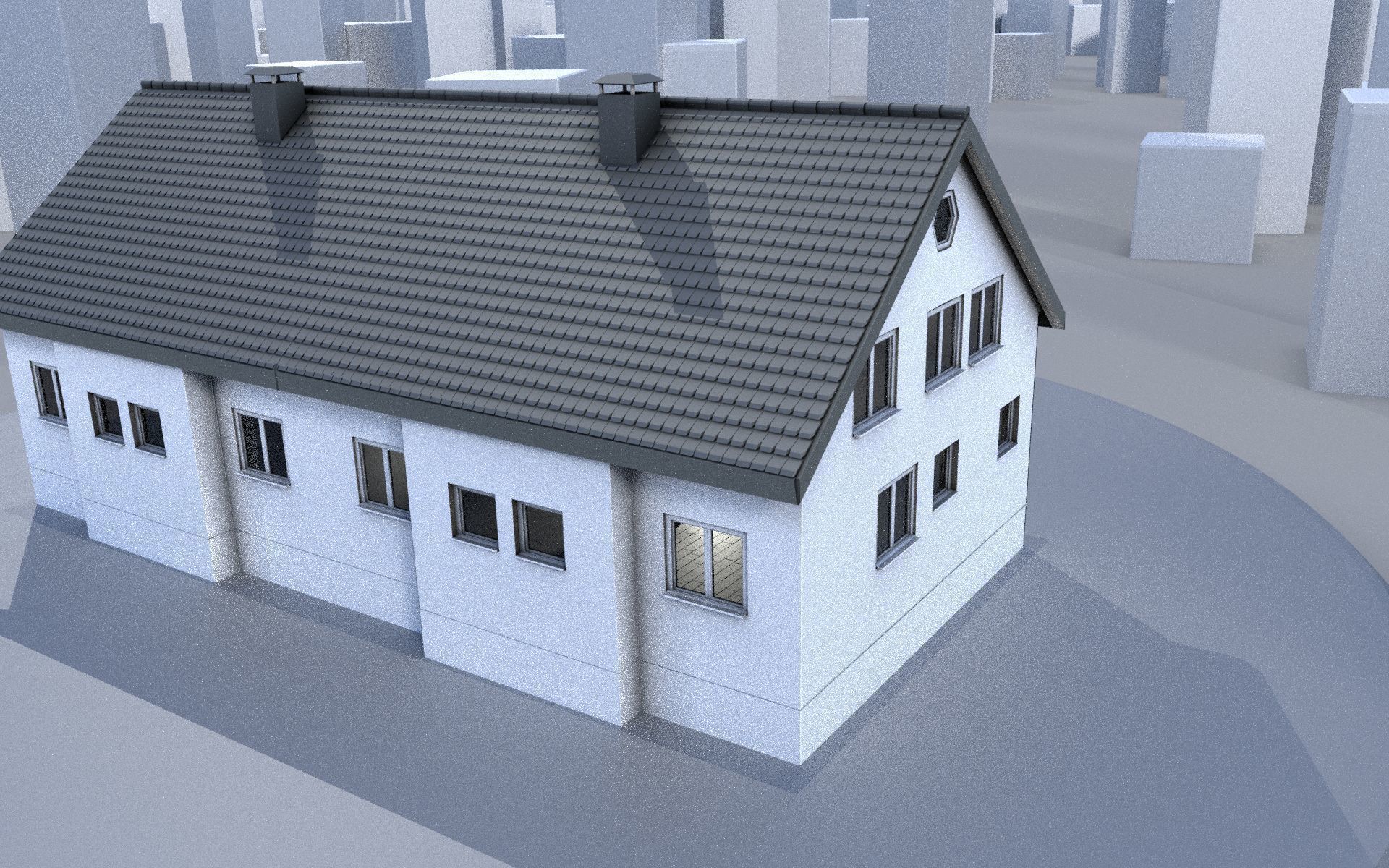 City Double Houses 3D Model Collection_338