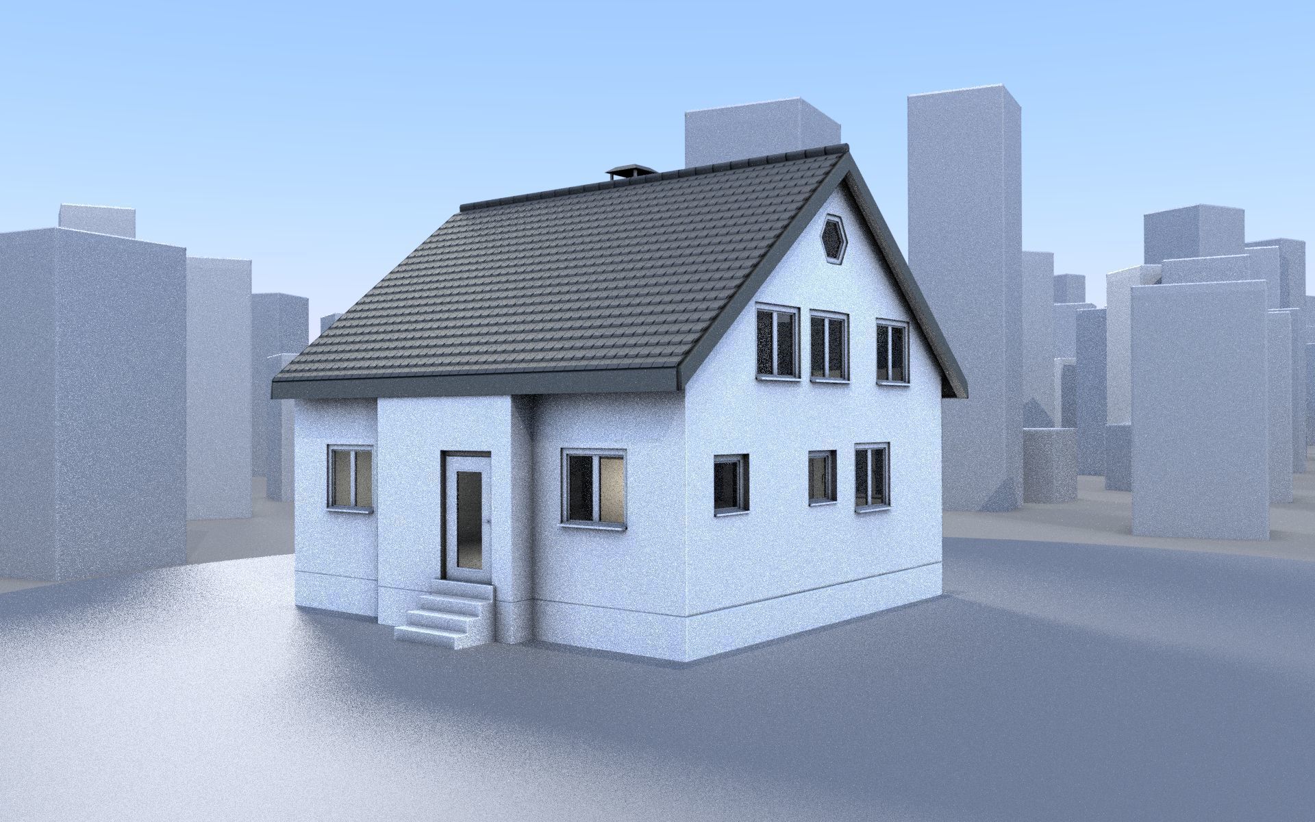 City Double Houses 3D Model Collection_374