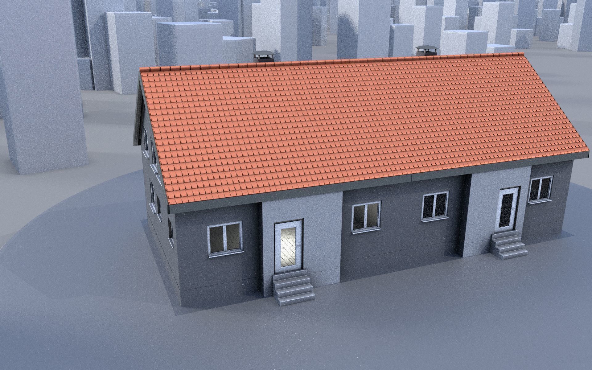 City Double Houses 3D Model Collection_50