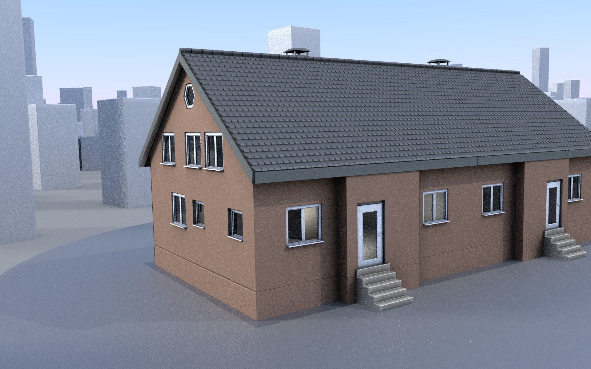 City Double Houses 3D Model Collection_554