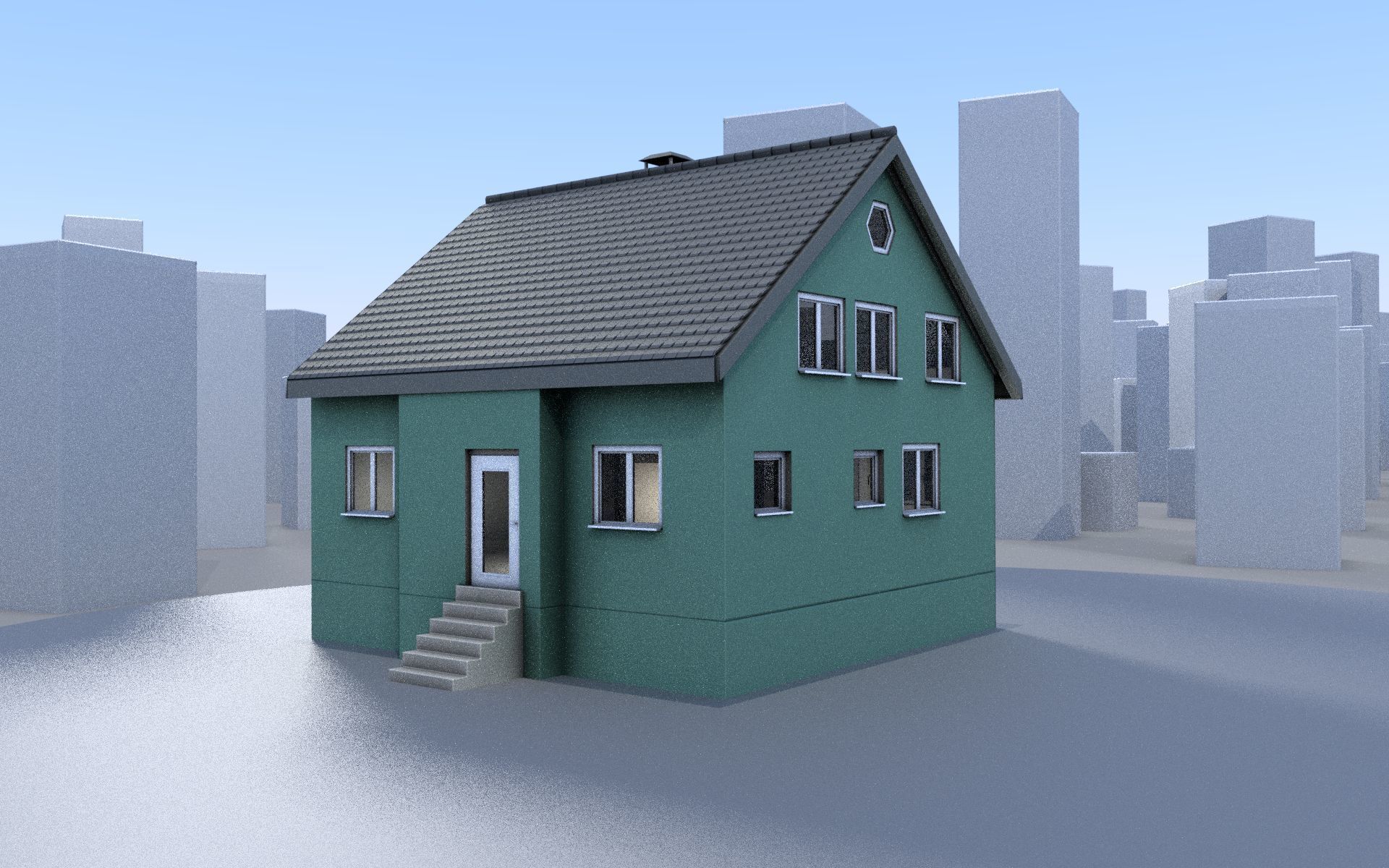 City Double Houses 3D Model Collection_591