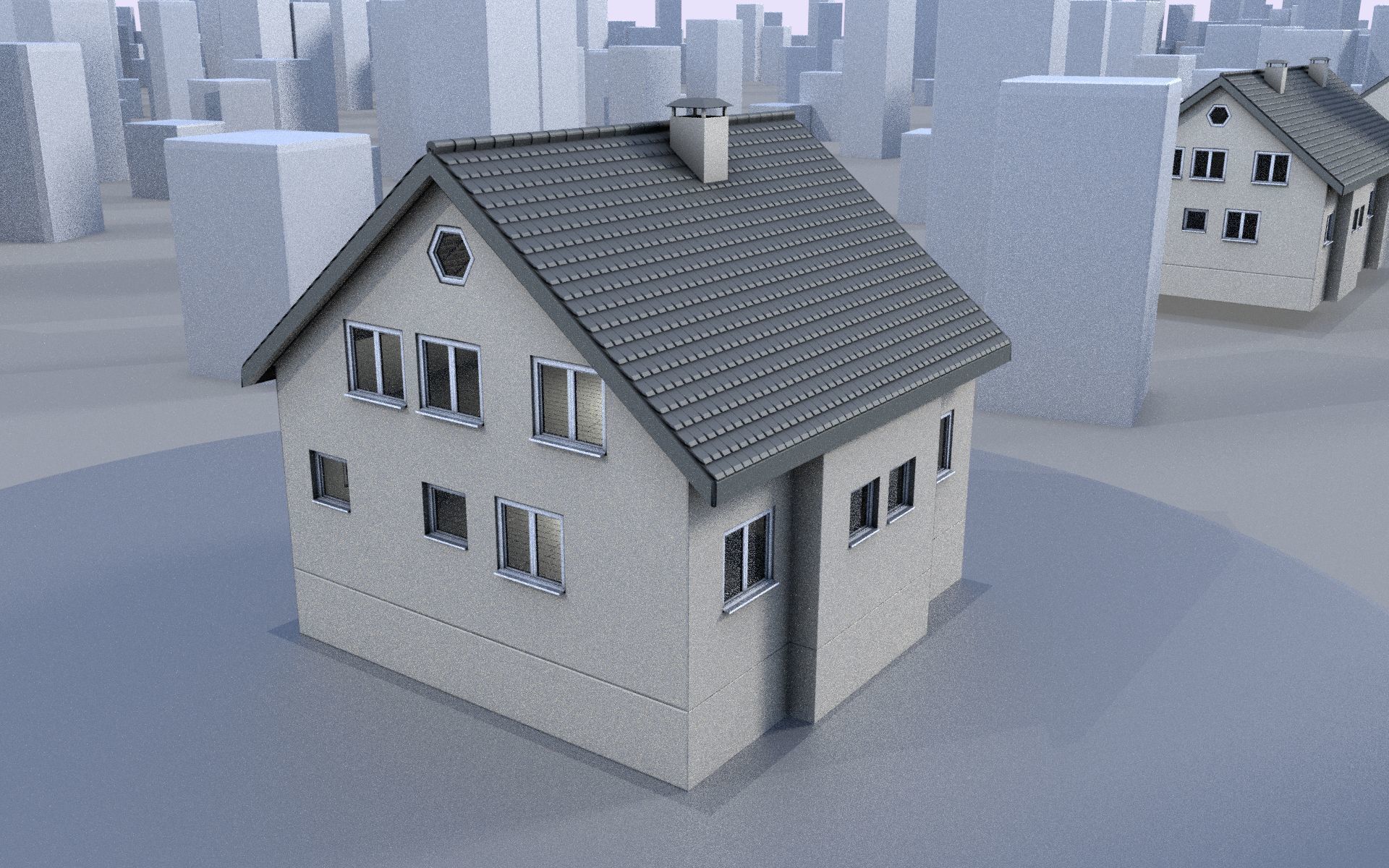 City Double Houses 3D Model Collection_495