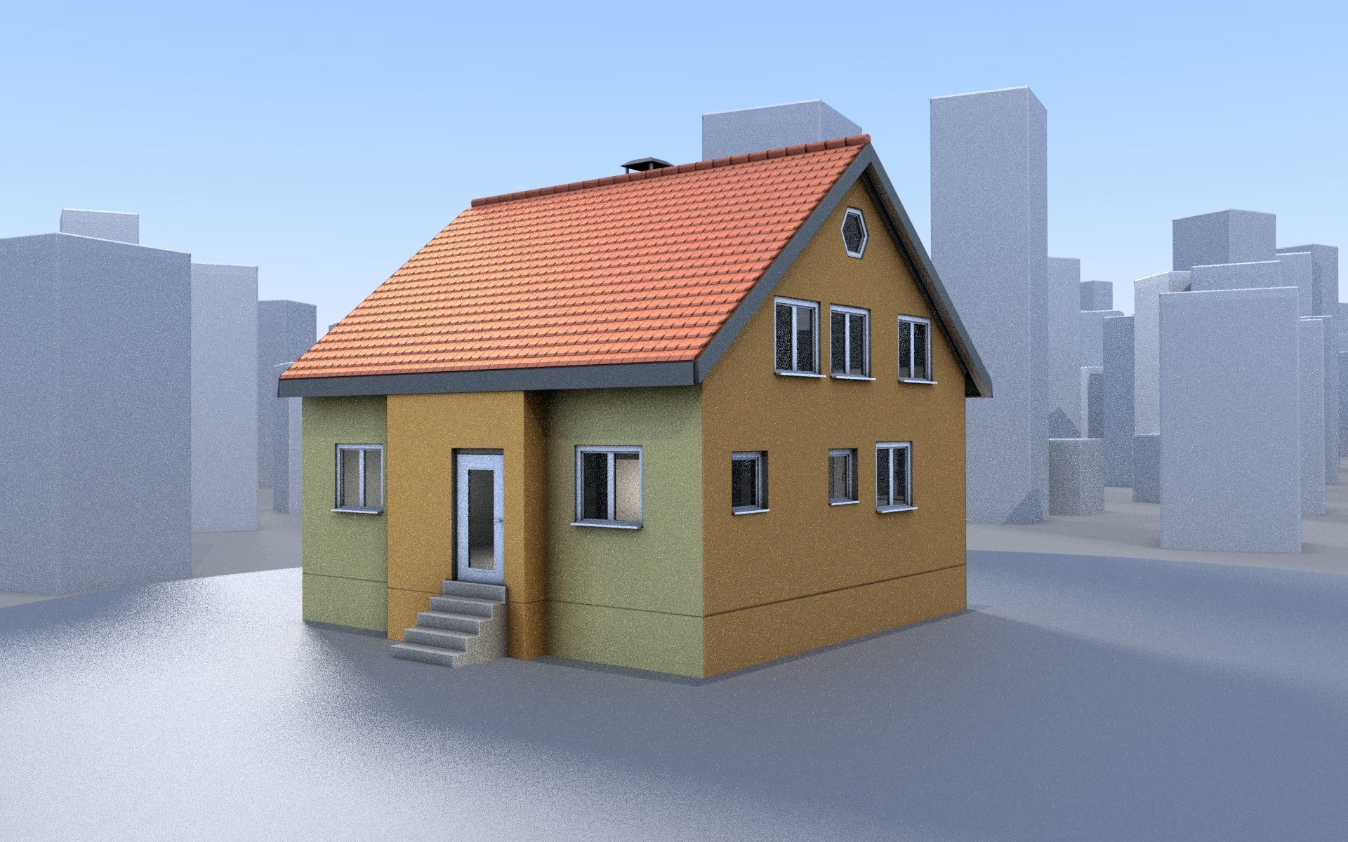 City Double Houses 3D Model Collection_164