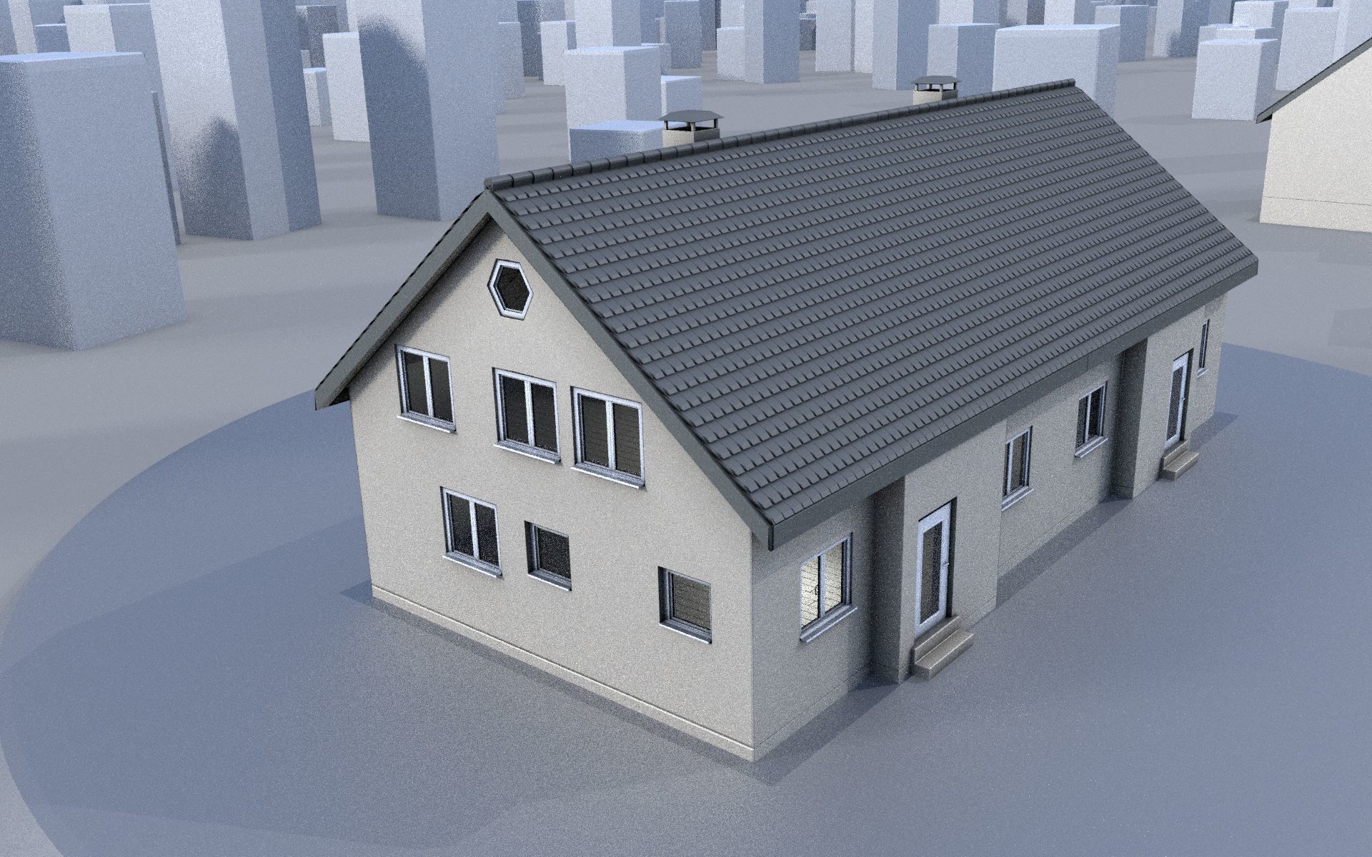 City Double Houses 3D Model Collection_484