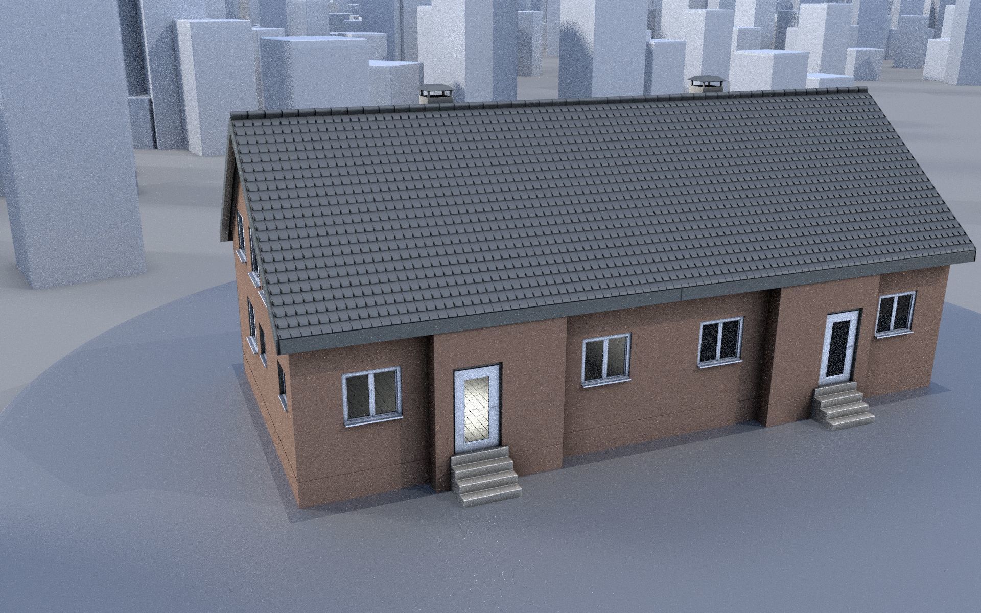 City Double Houses 3D Model Collection_572