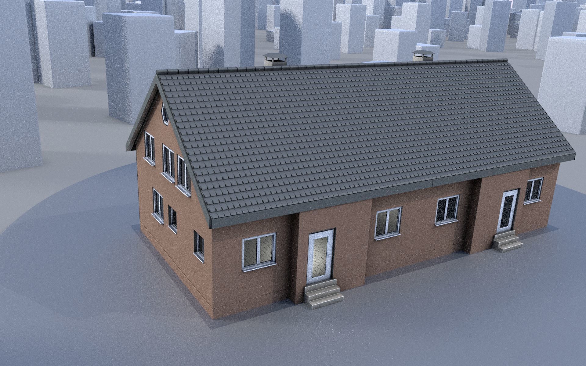 City Double Houses 3D Model Collection_573