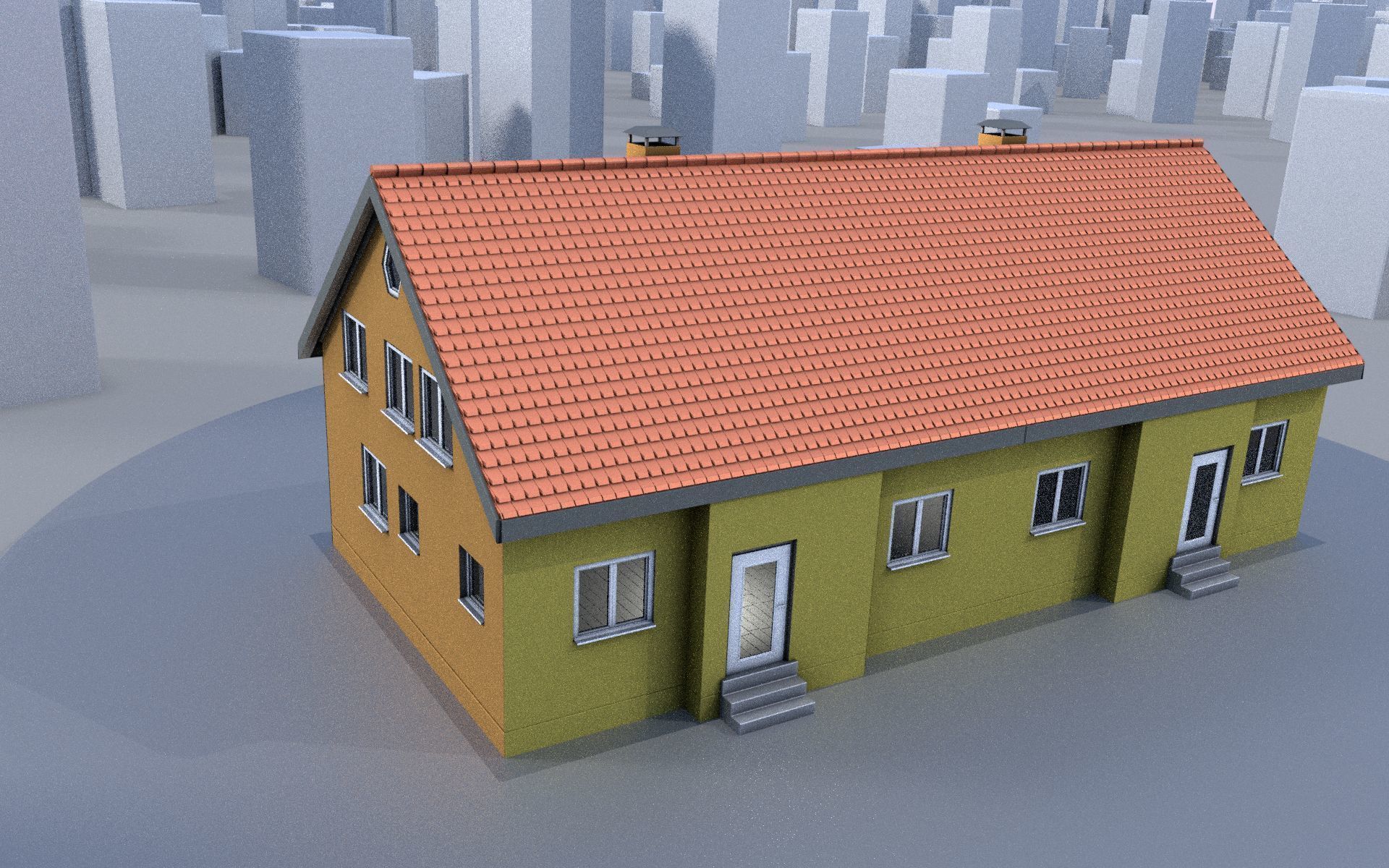 City Double Houses 3D Model Collection_137