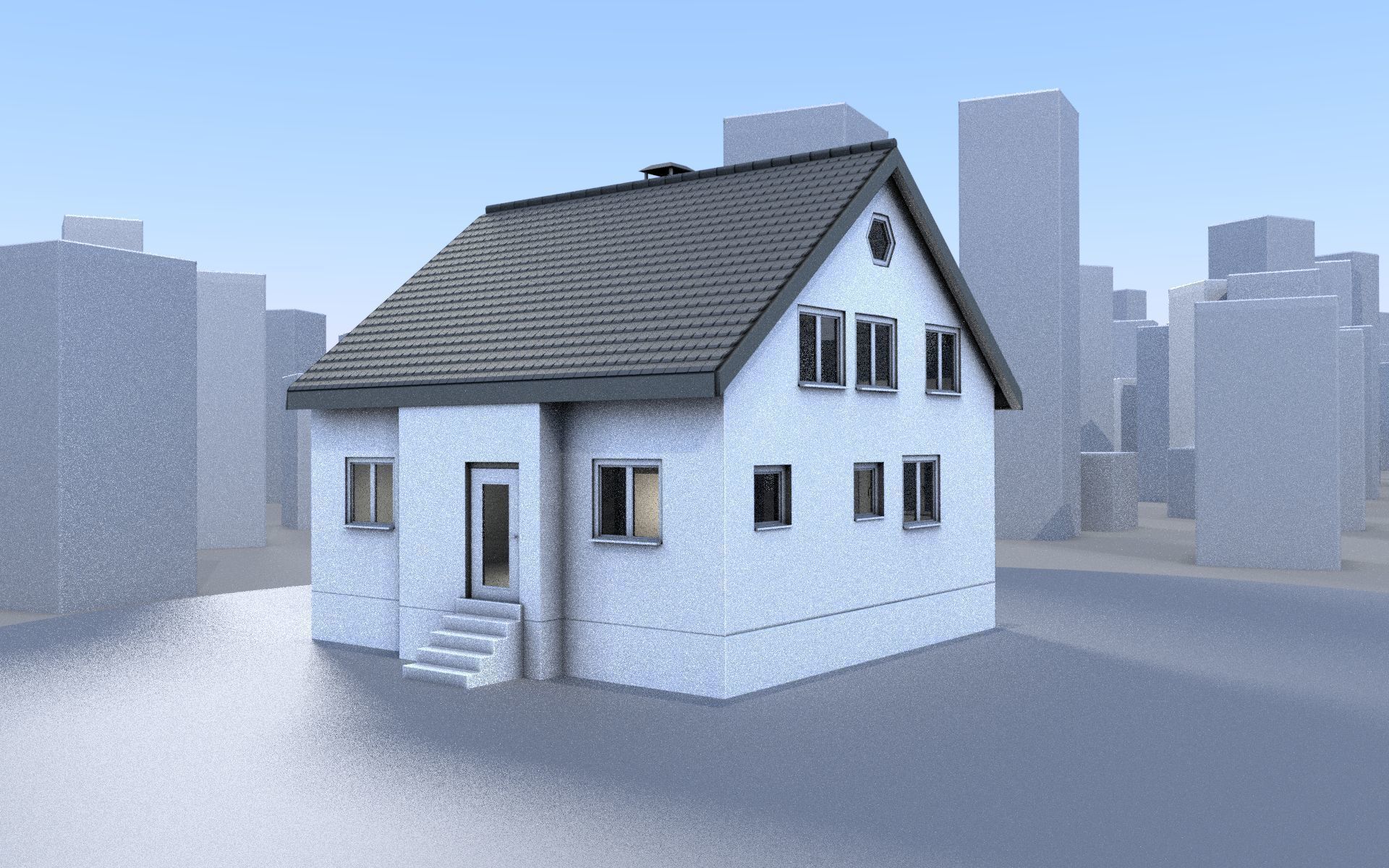 City Double Houses 3D Model Collection_367