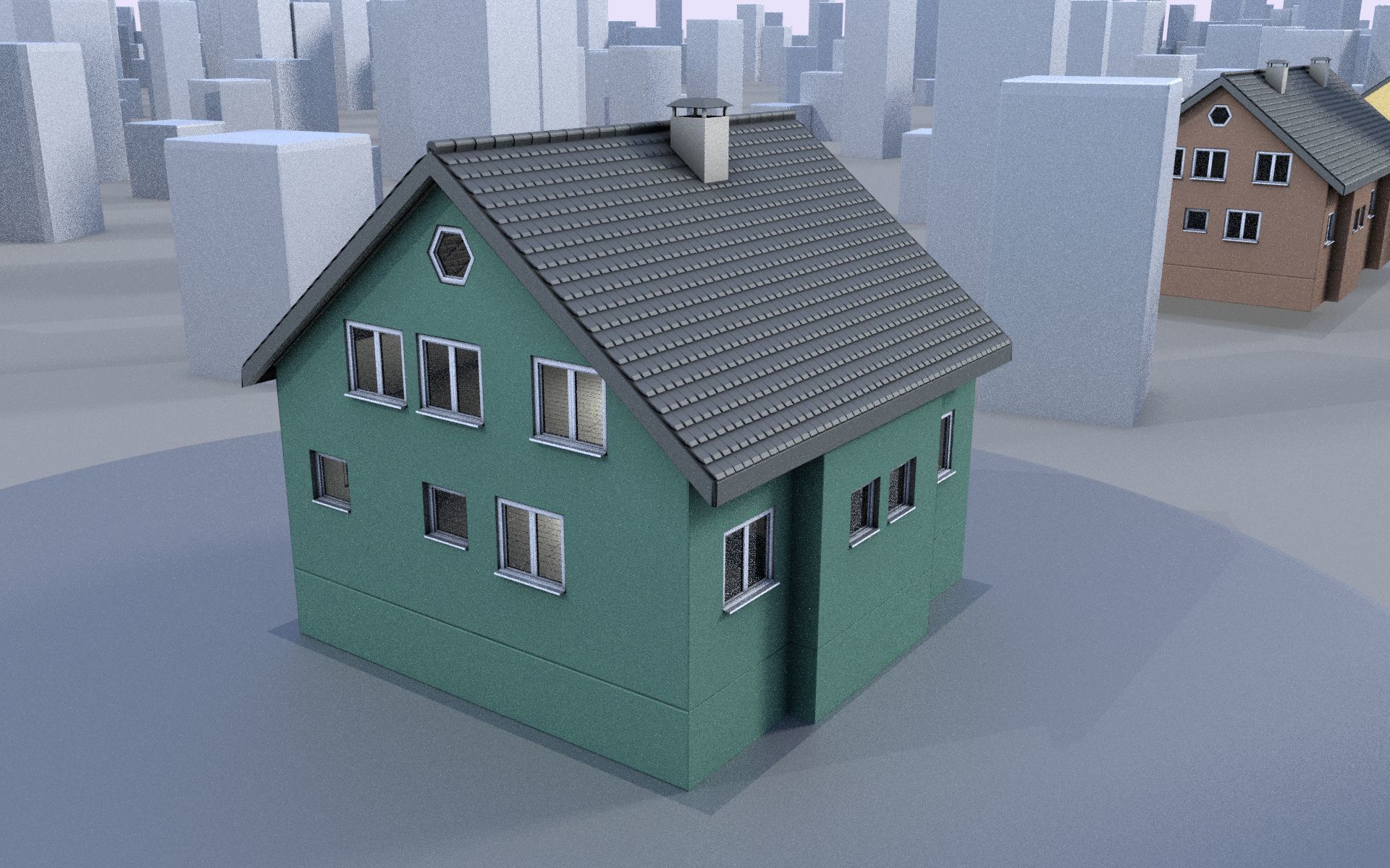 City Double Houses 3D Model Collection_592