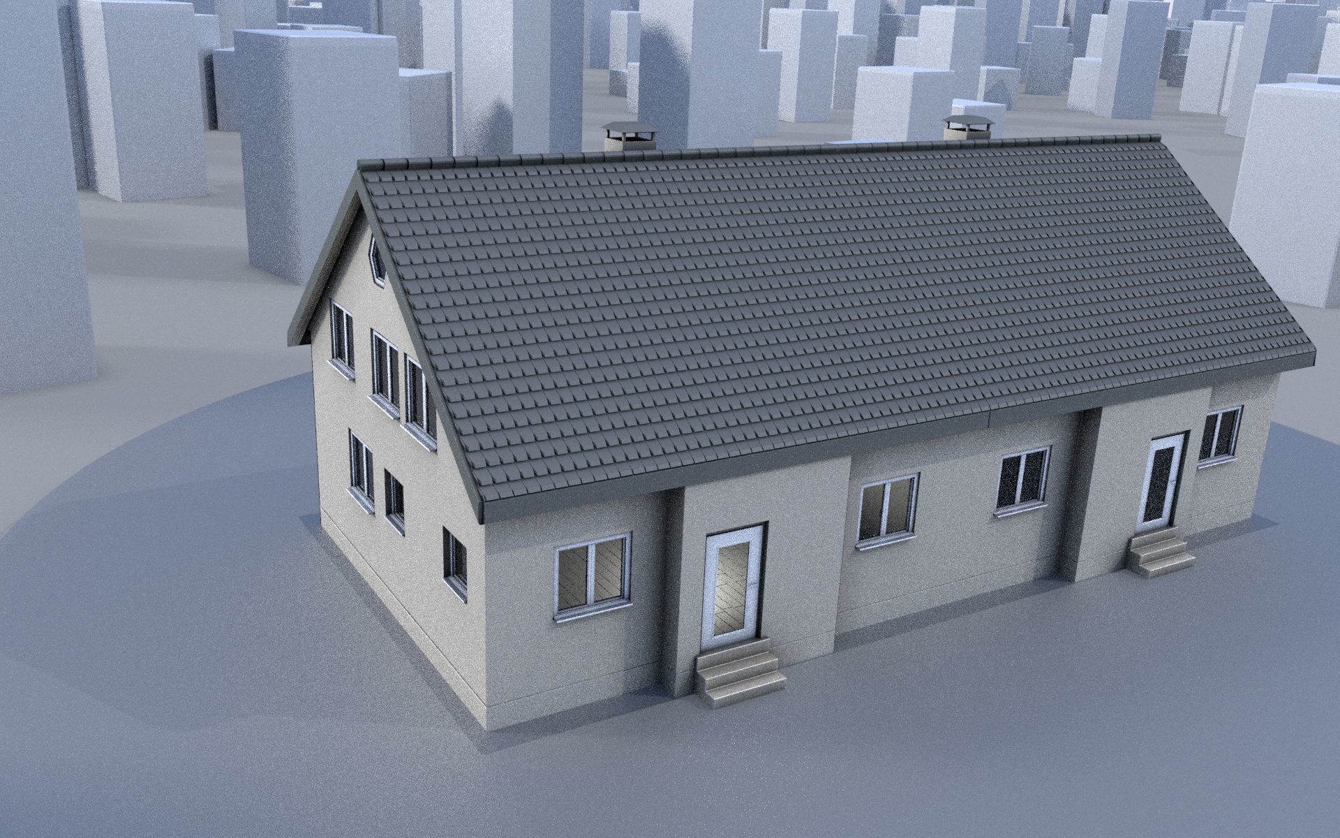 City Double Houses 3D Model Collection_473