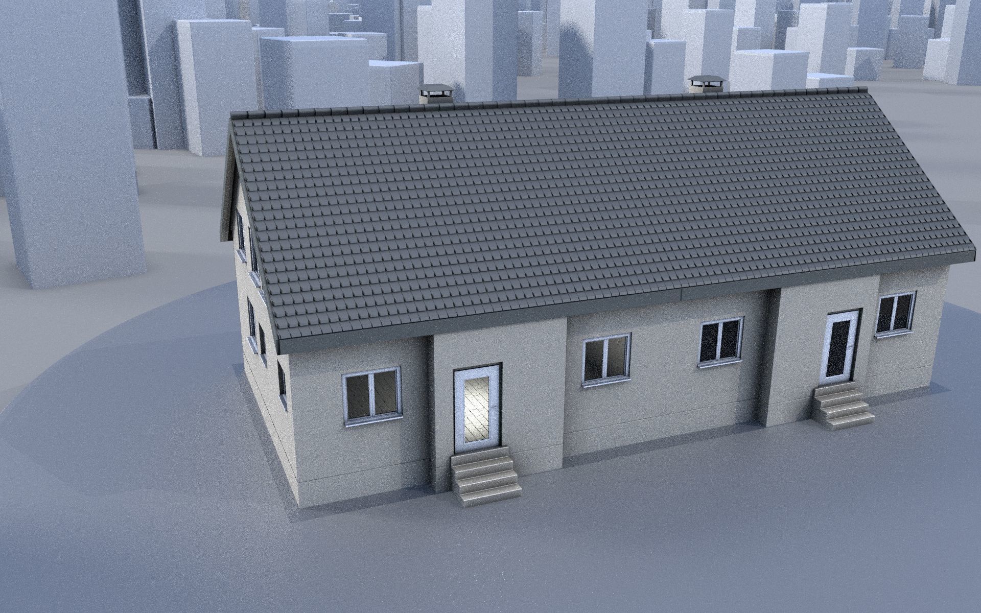 City Double Houses 3D Model Collection_470