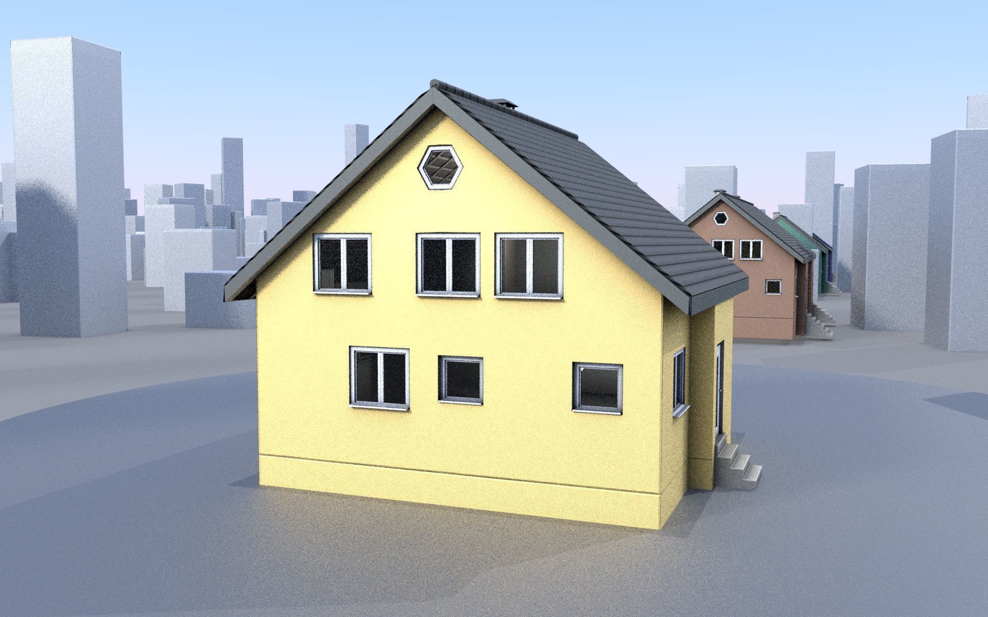 City Double Houses 3D Model Collection_500