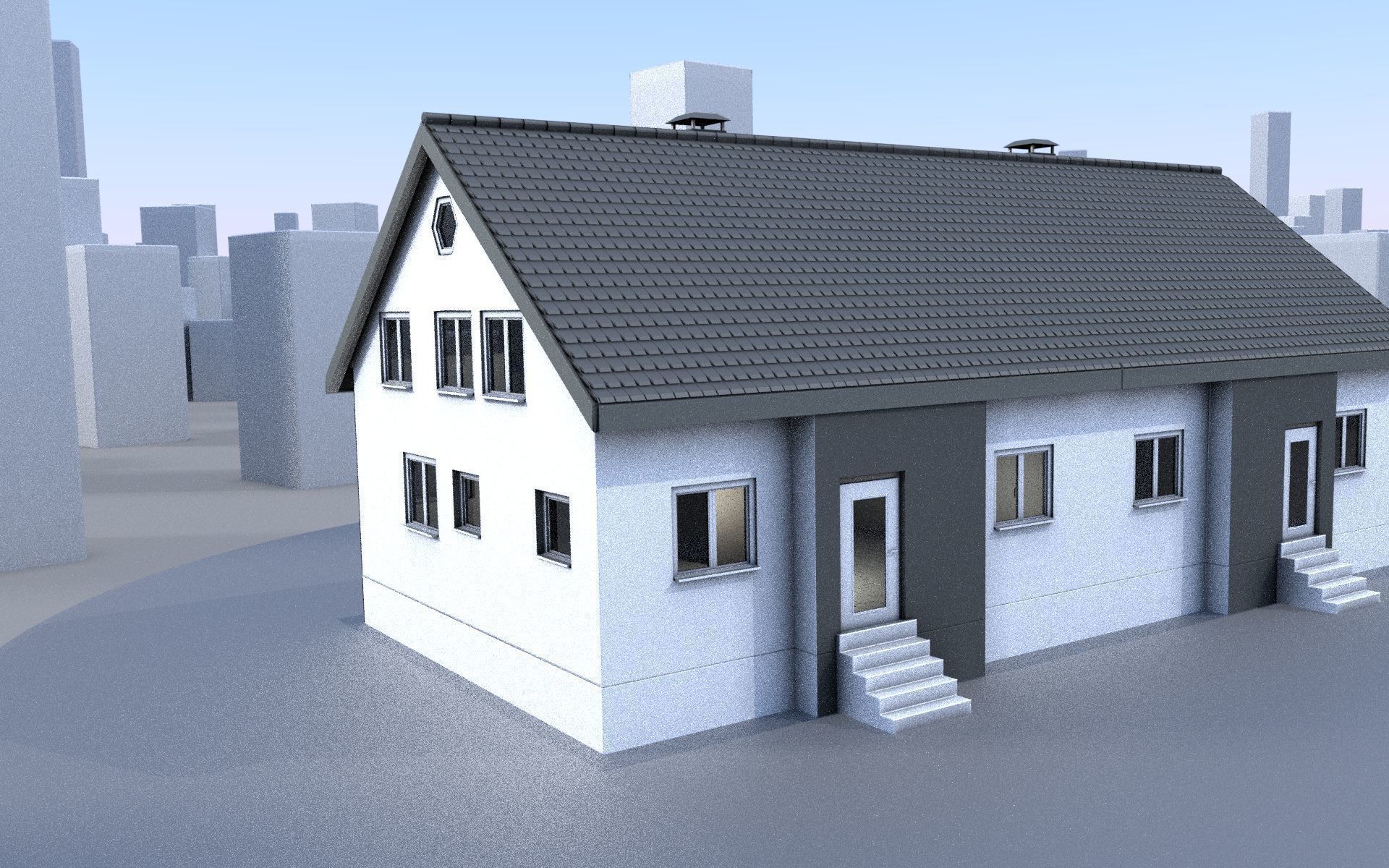 City Double Houses 3D Model Collection_323