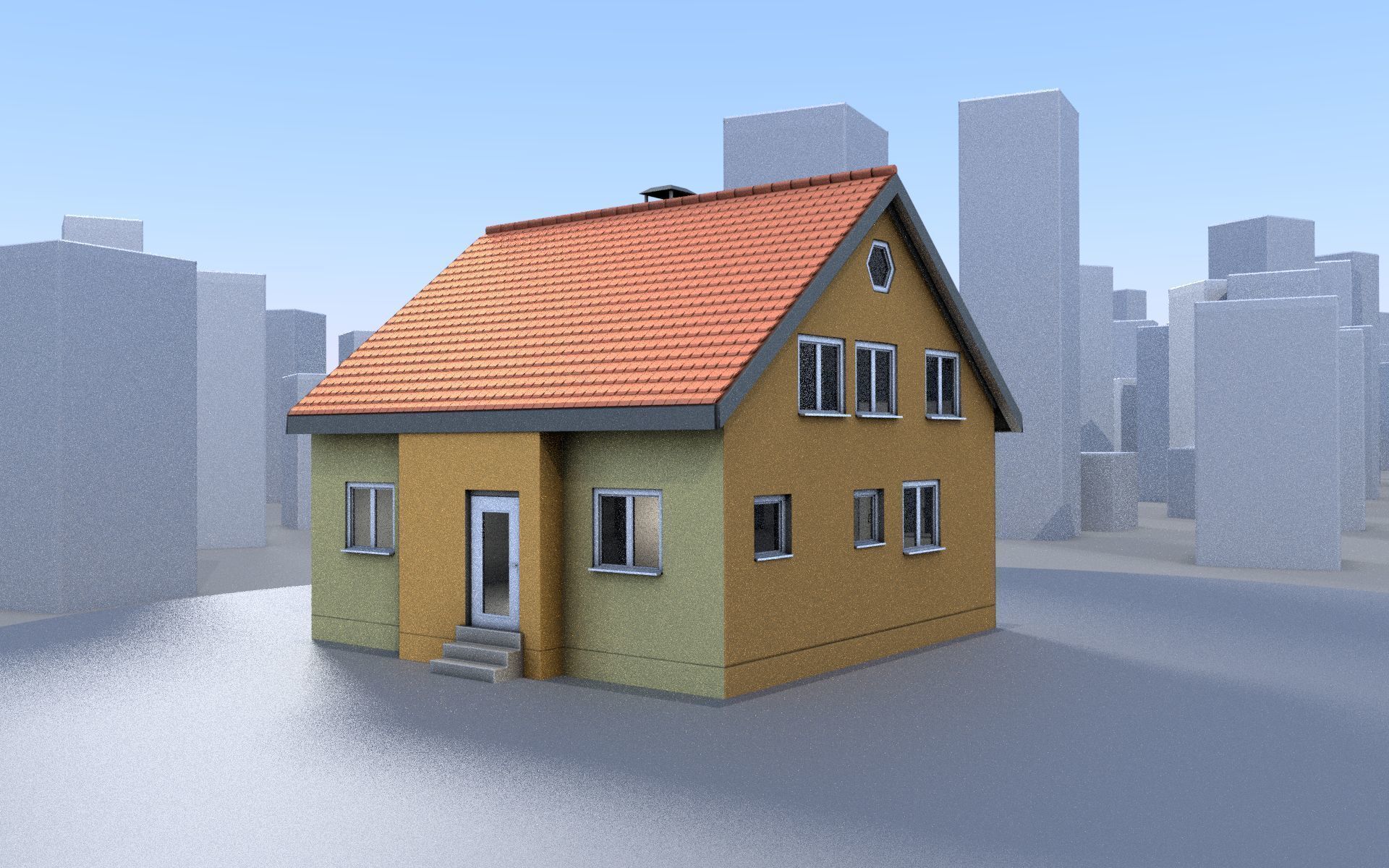 City Double Houses 3D Model Collection_167