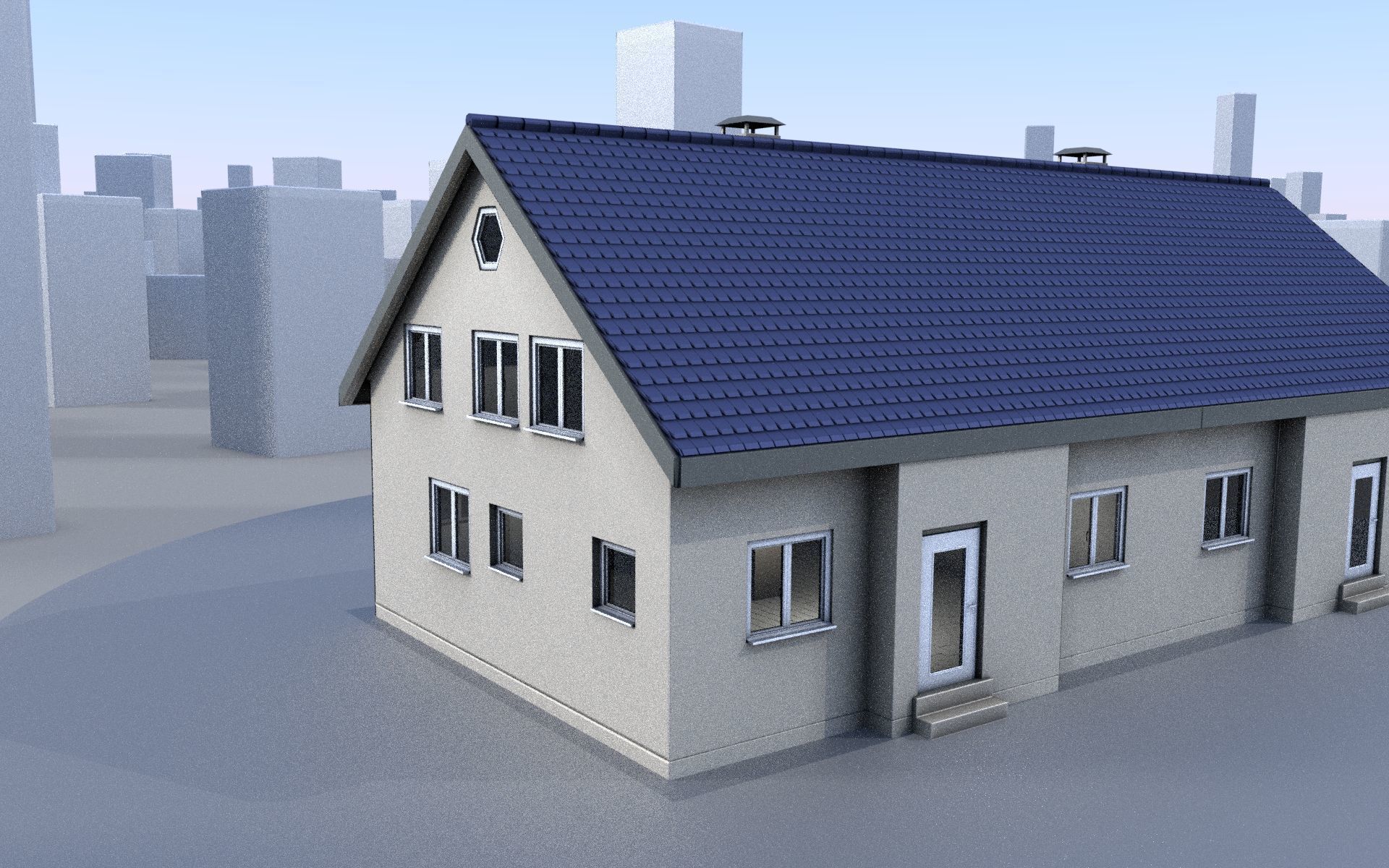 City Double Houses 3D Model Collection_600