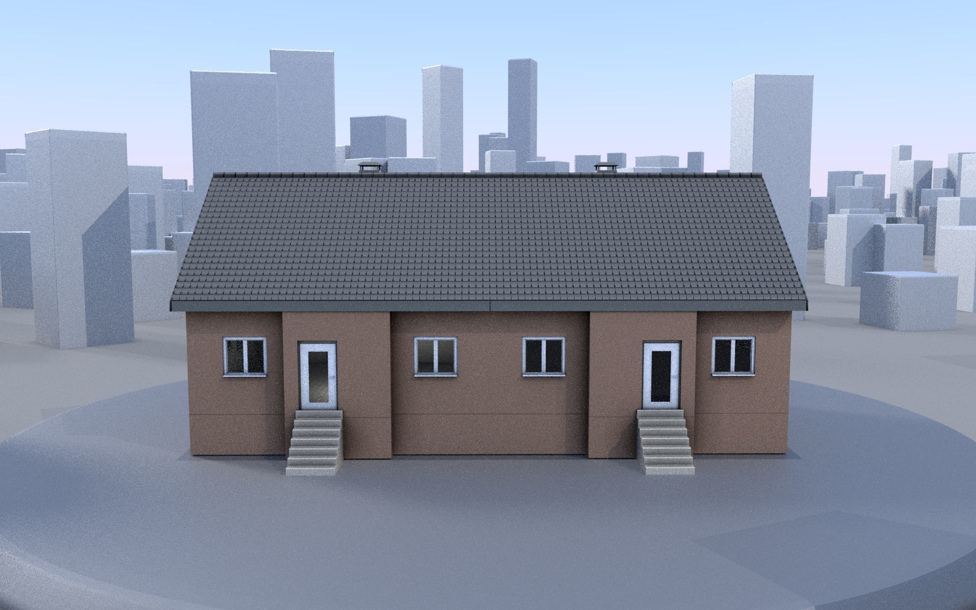 City Double Houses 3D Model Collection_540