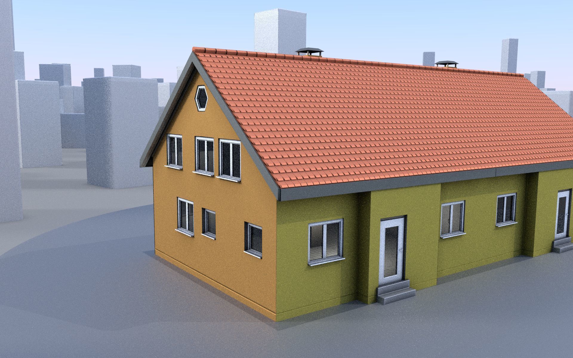 City Double Houses 3D Model Collection_117