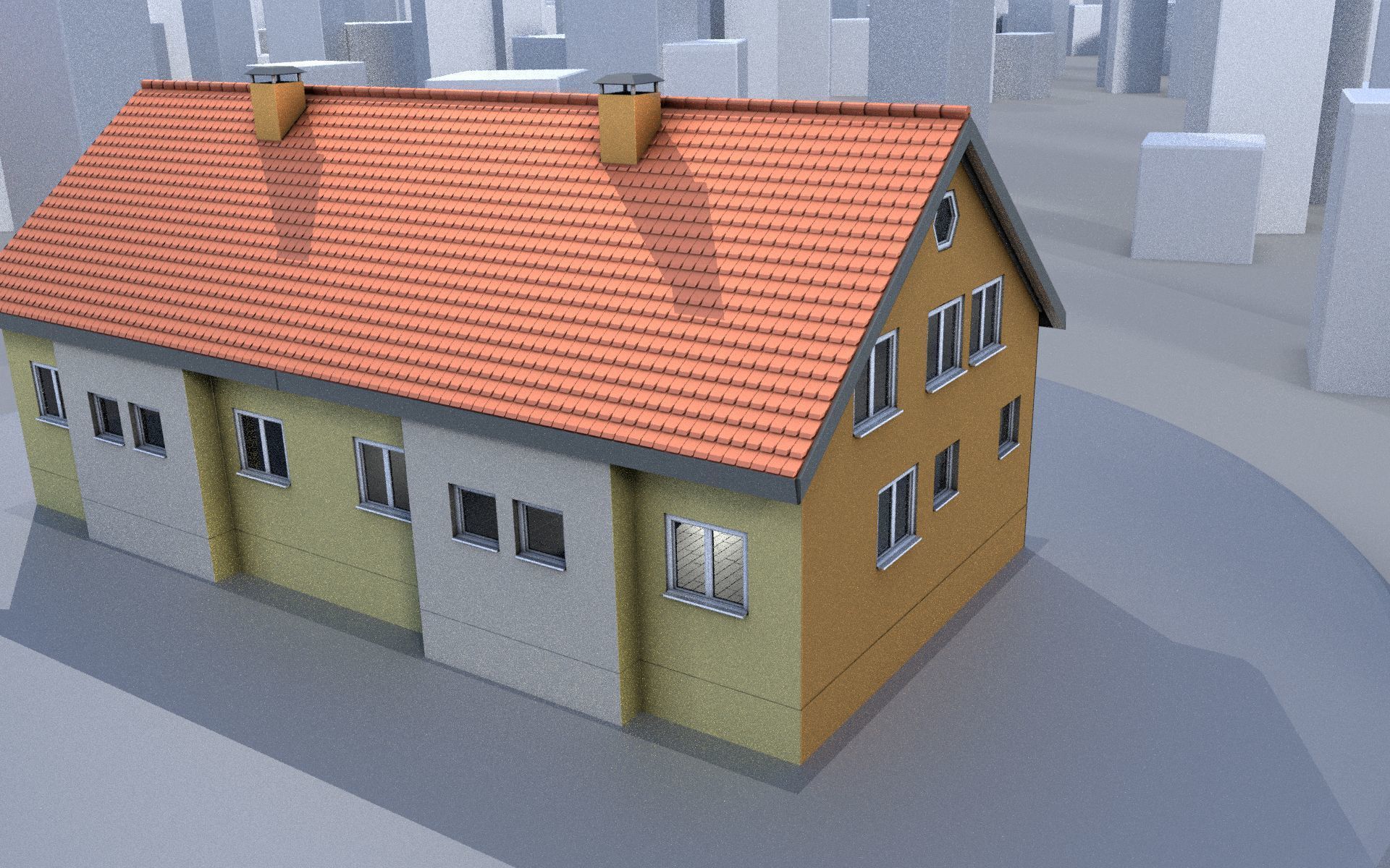 City Double Houses 3D Model Collection_116