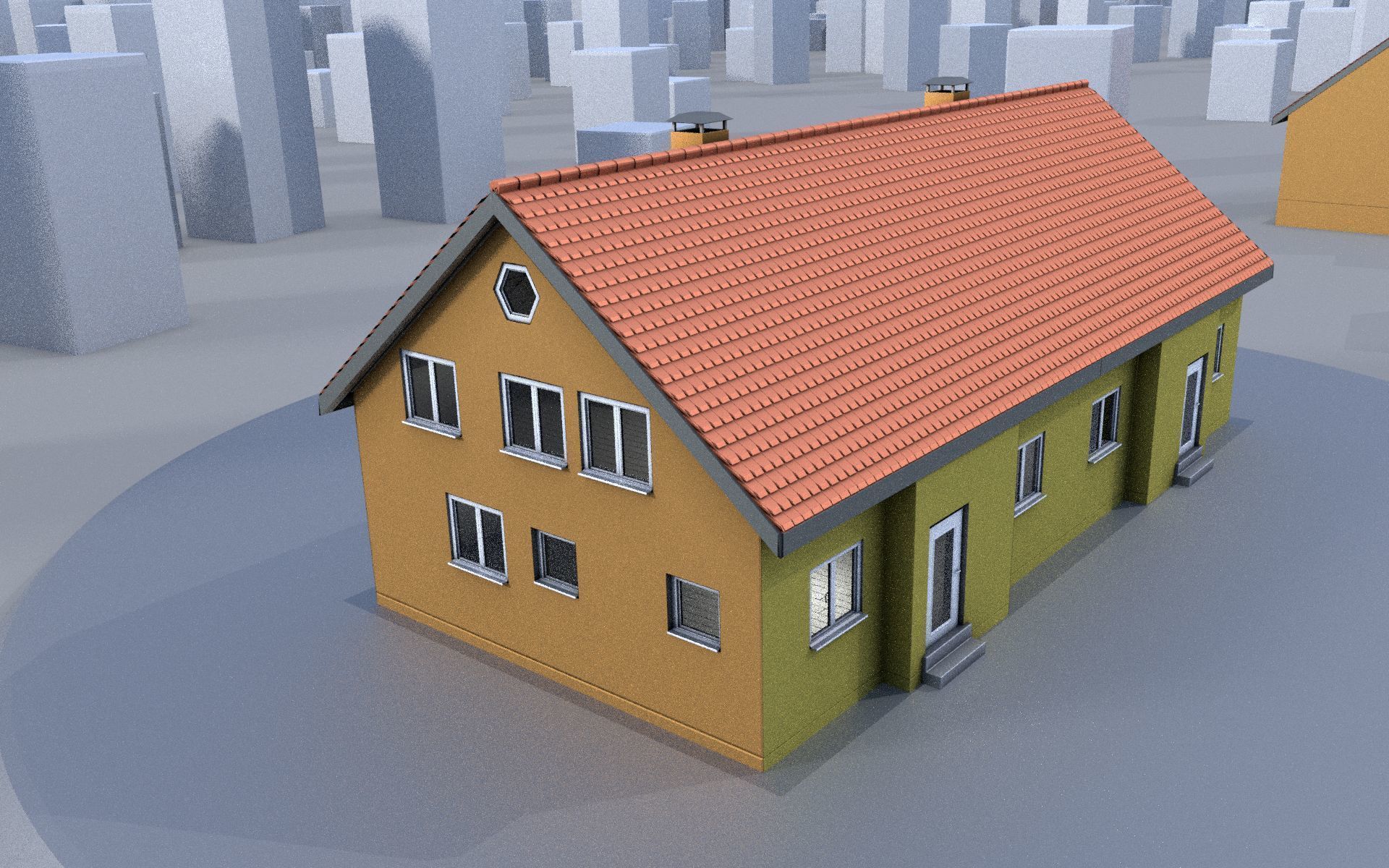 City Double Houses 3D Model Collection_138