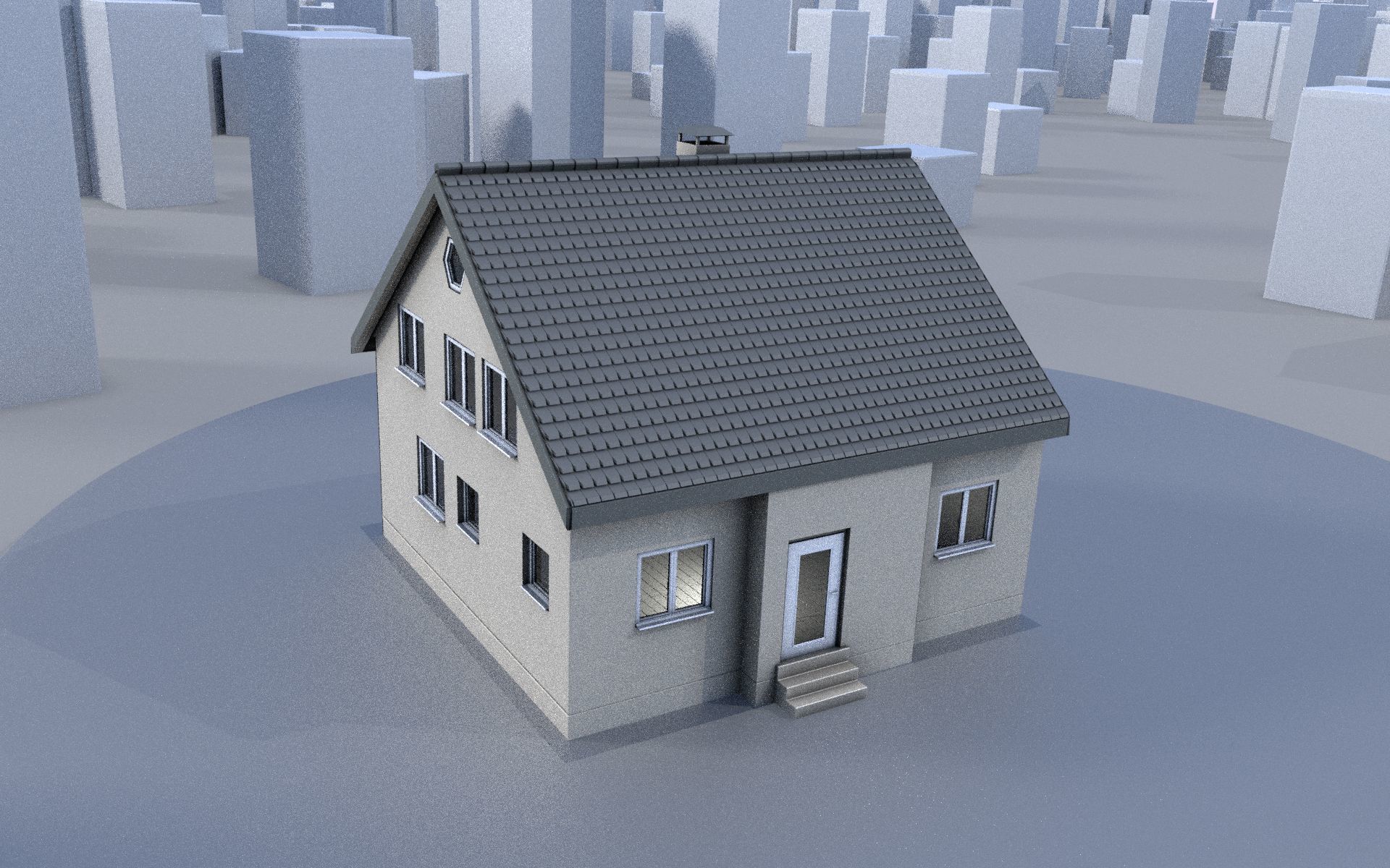 City Double Houses 3D Model Collection_427