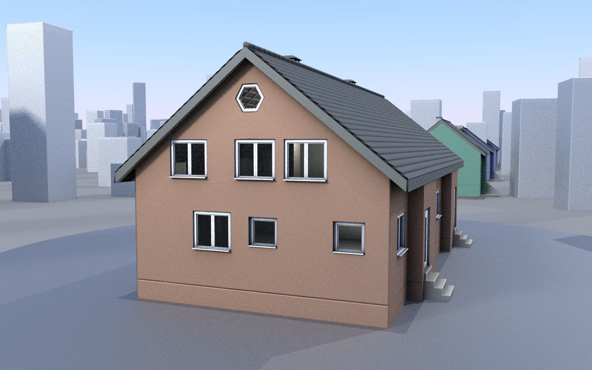 City Double Houses 3D Model Collection_542