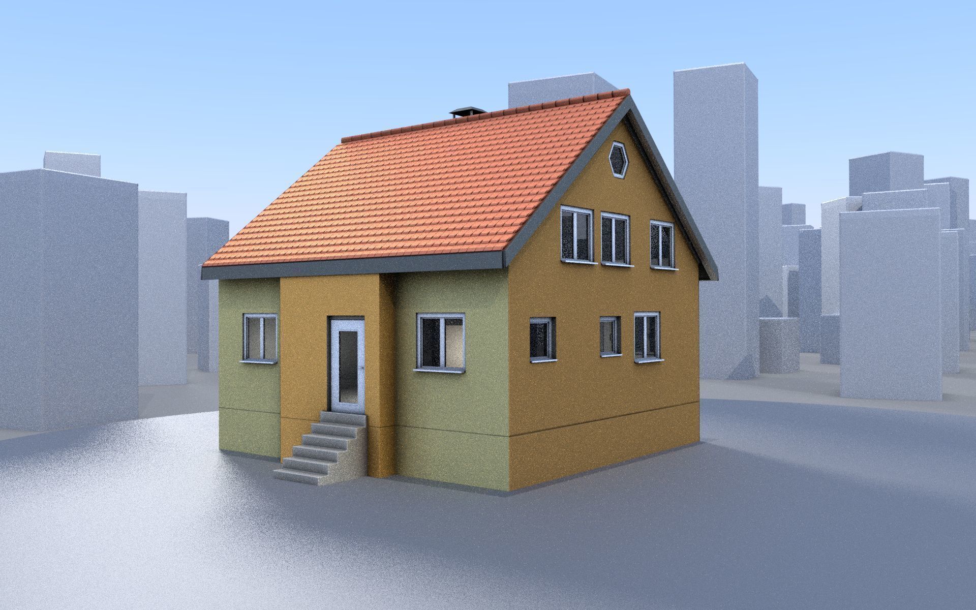 City Double Houses 3D Model Collection_162